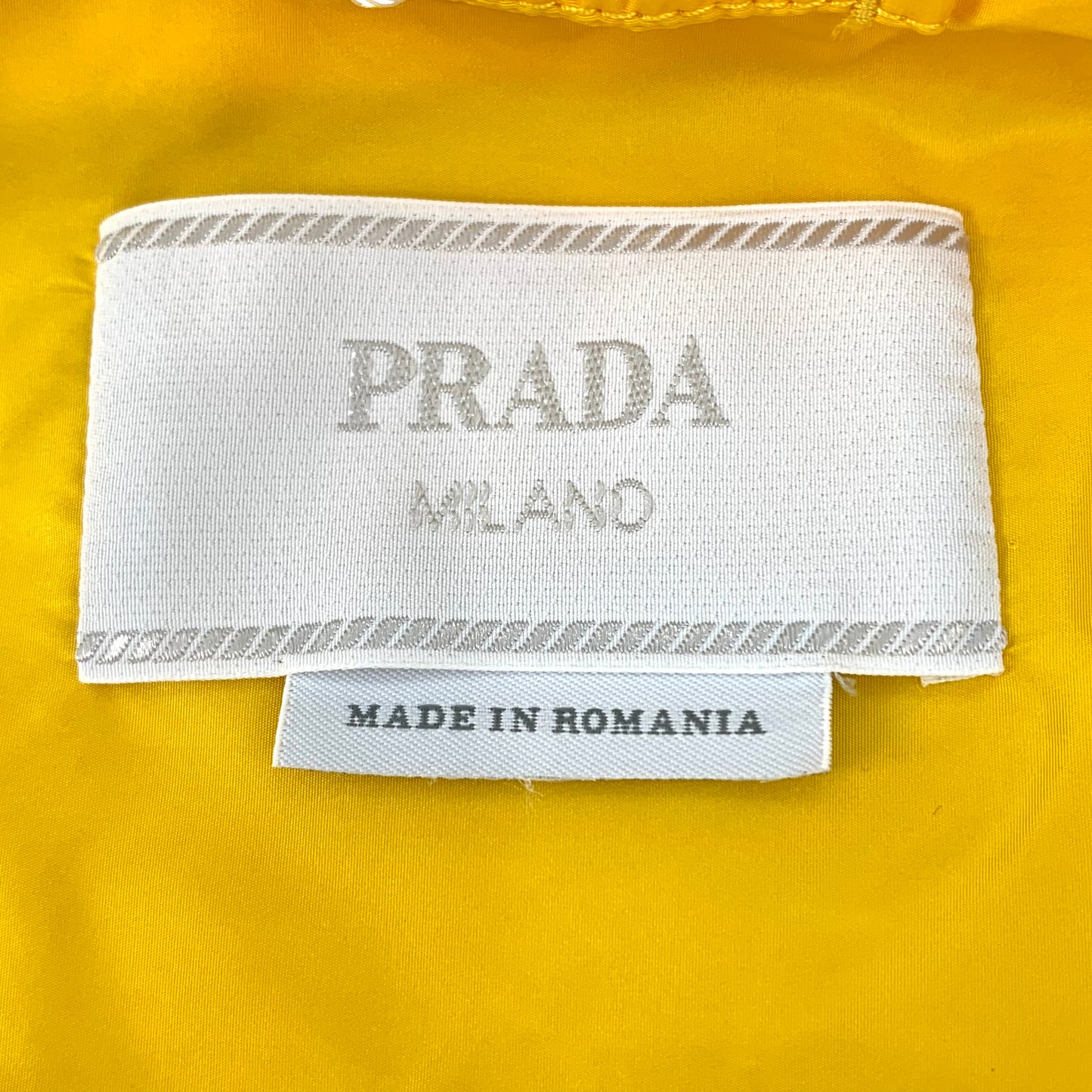 Prada Yellow Hooded Zip-Up Jacket