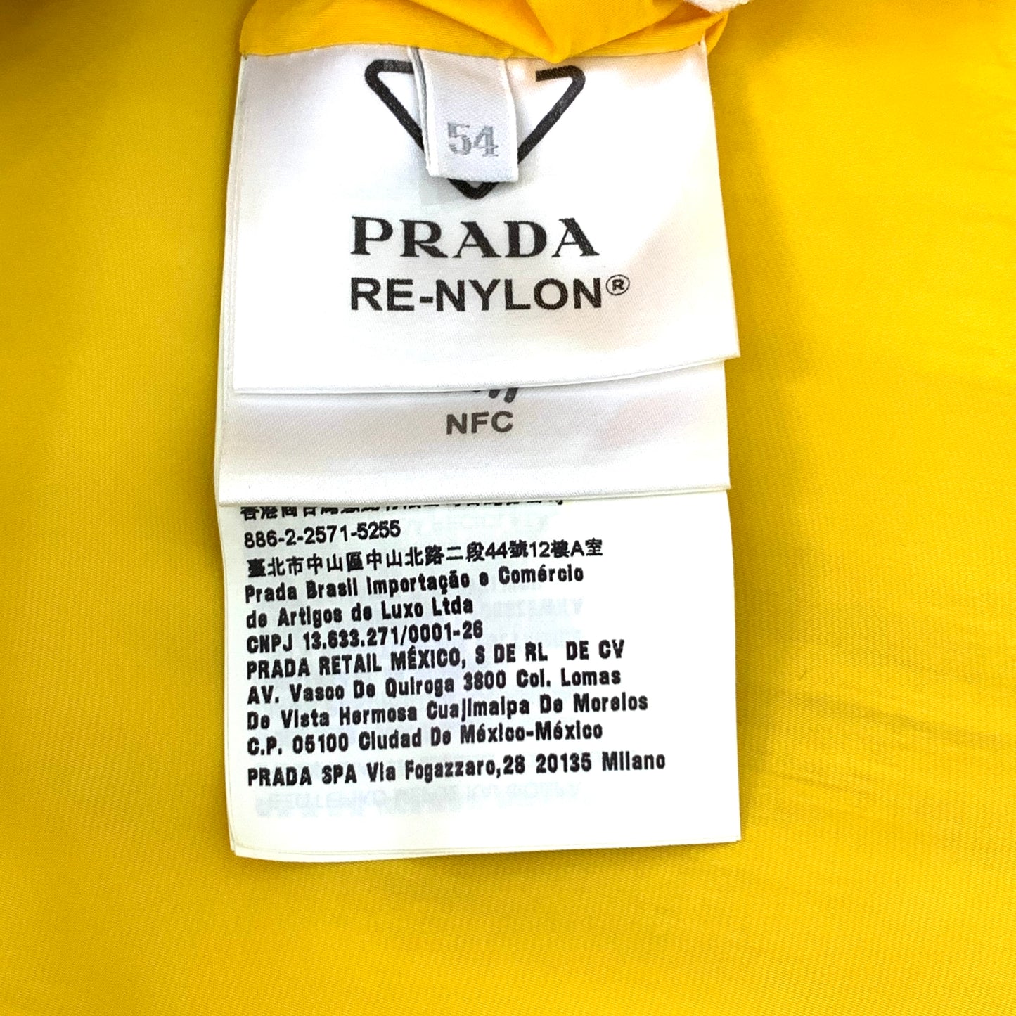 Prada Yellow Hooded Zip-Up Jacket