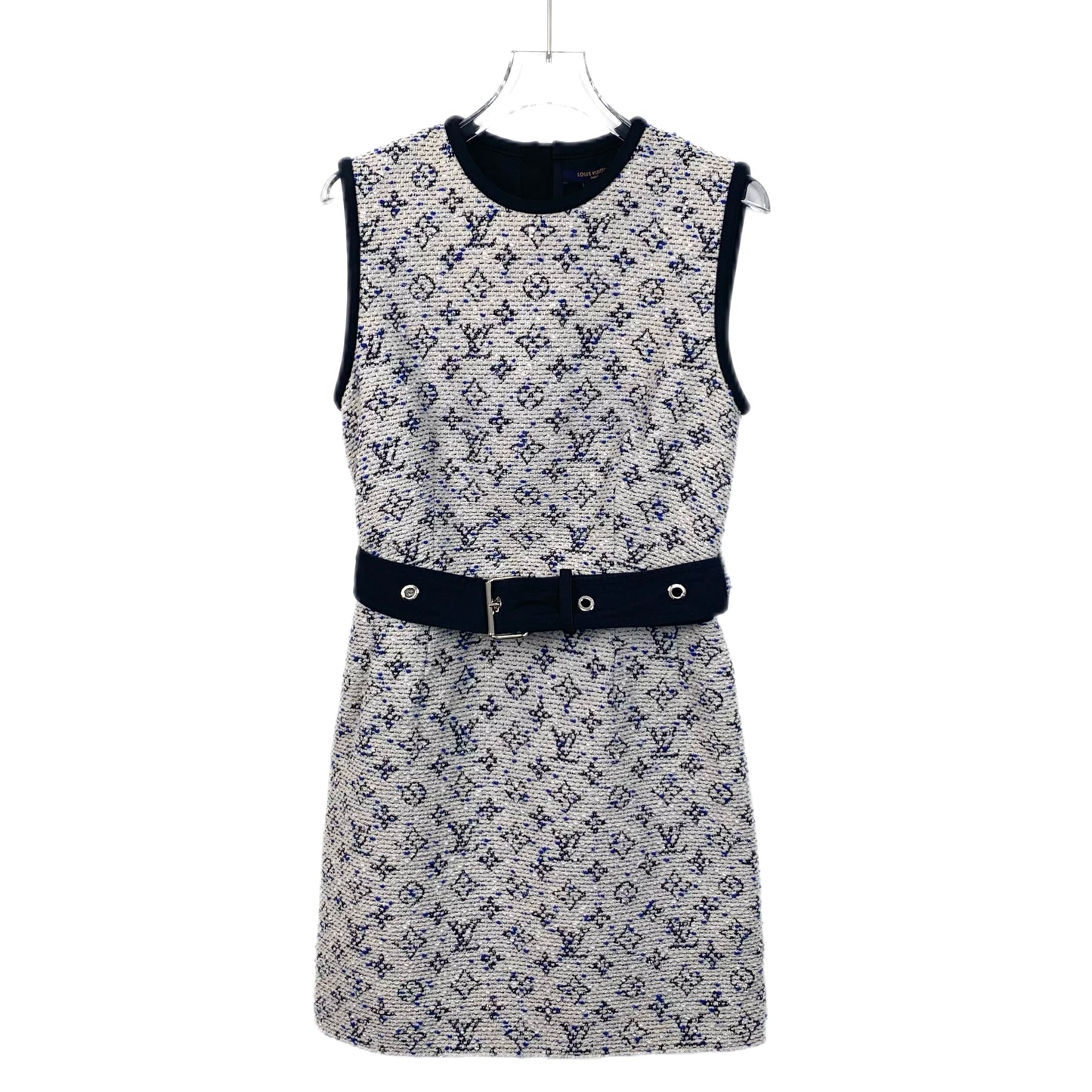 Louis Vuitton Colorblock Monogram Jacquard Sleeveless Dress with Belt