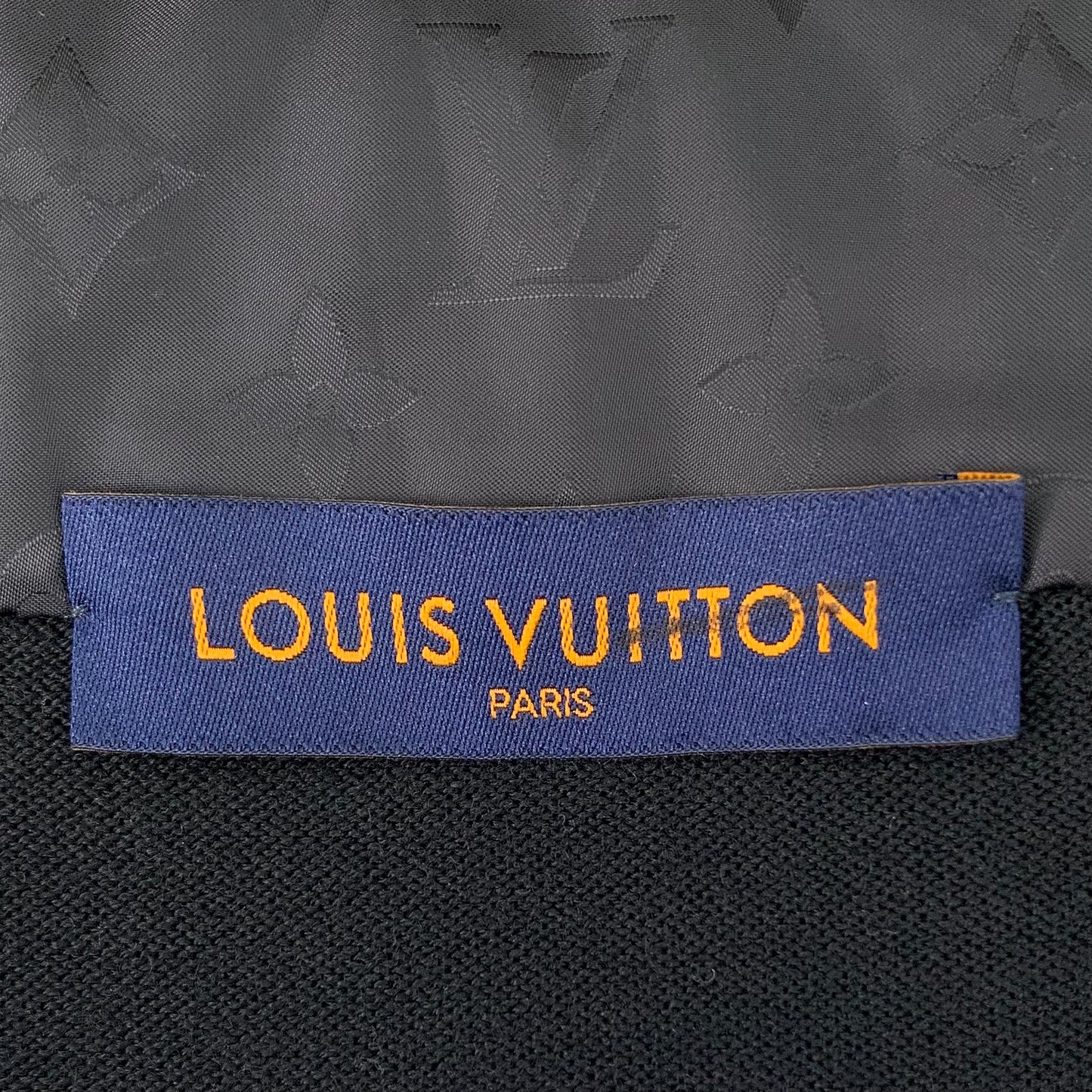 Louis Vuitton Black Wool-Lined Monogram Print Zip-Up Jacket with Detachable Knit Details