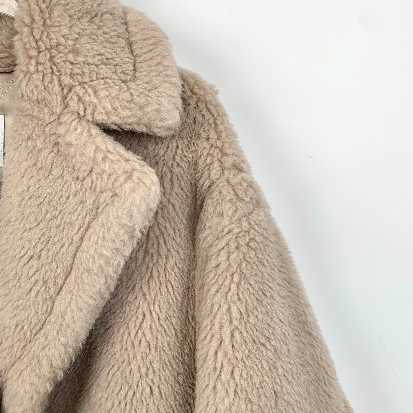 MaxMara Khaki Teddy Alpaca Wool Coat