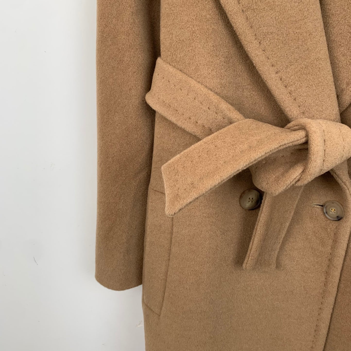 MaxMara Brown Camel Hair Double-Breasted Coat