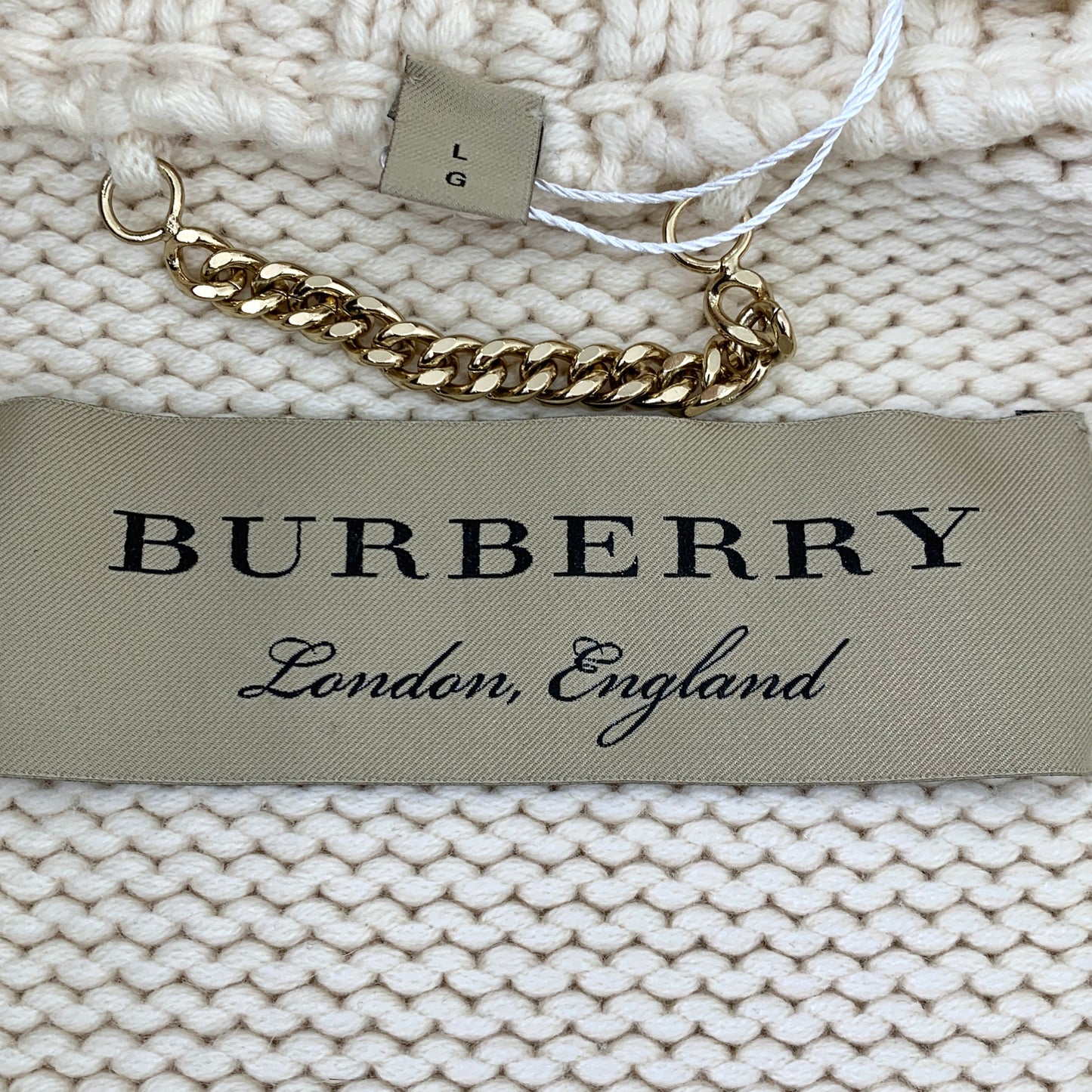 Burberry Beige Wool Knit Cardigan