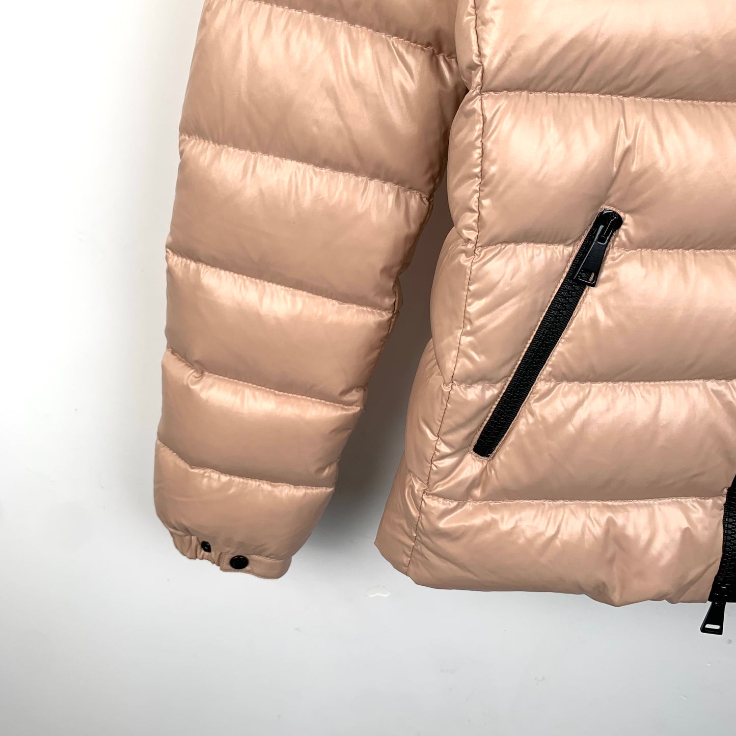 Moncler Bady Series Nude Quilted Hooded Down Jacket