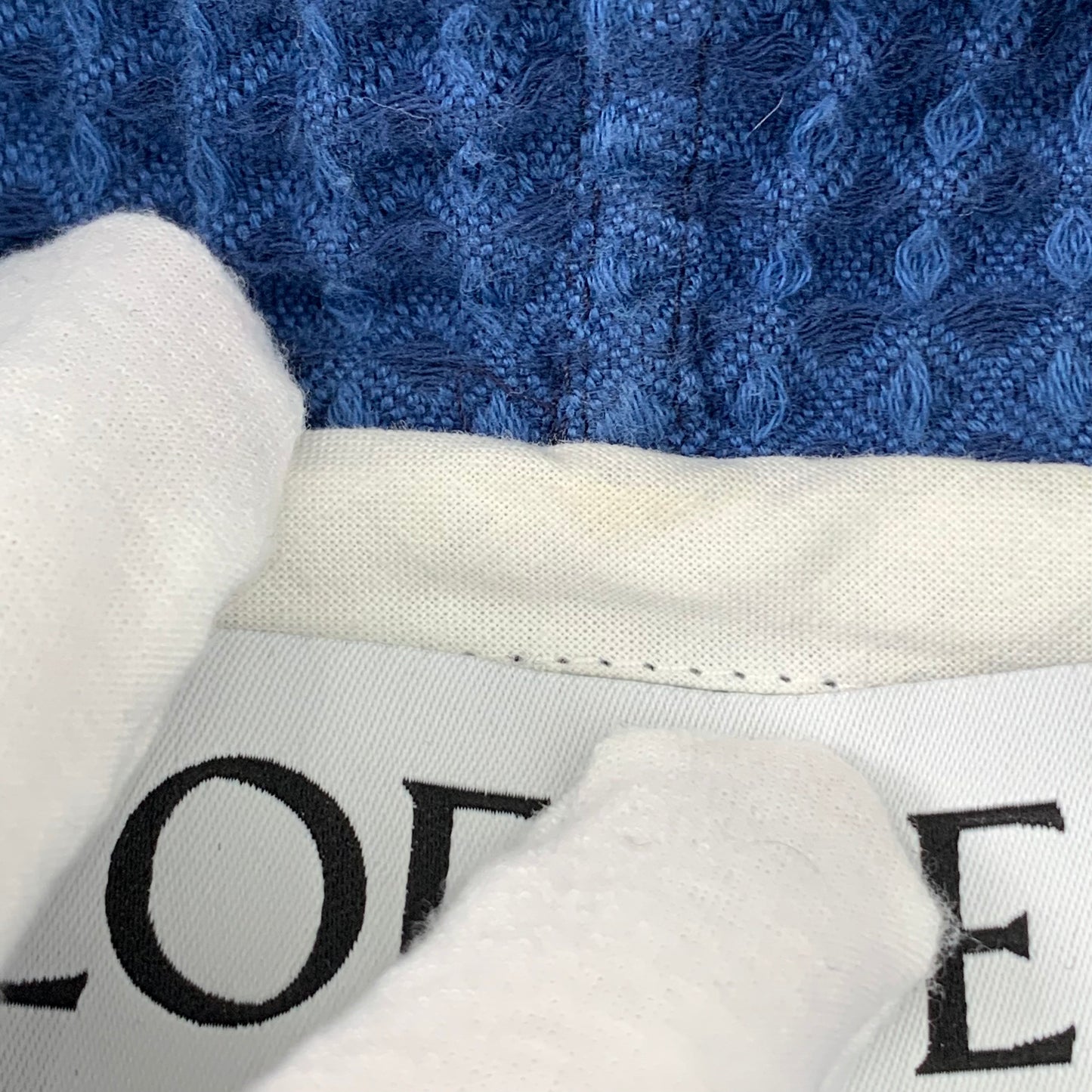 Moncler Maya Loewe Blue Embroidered Letter Hooded Knit Jacket