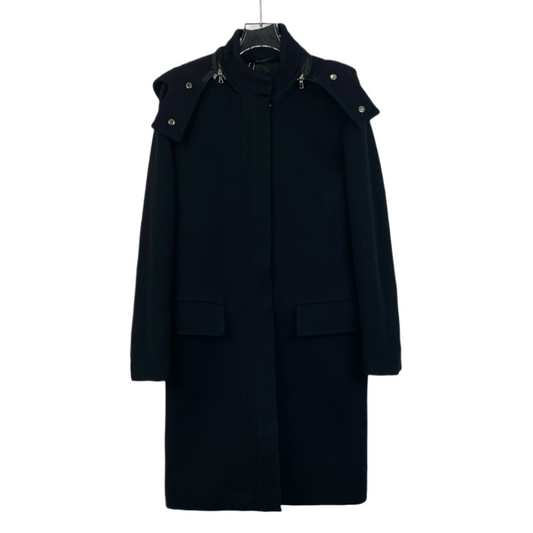 MaxMara Black Lambswool Hooded Coat