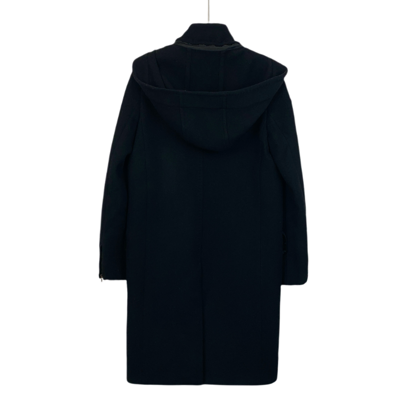 MaxMara Black Lambswool Hooded Coat