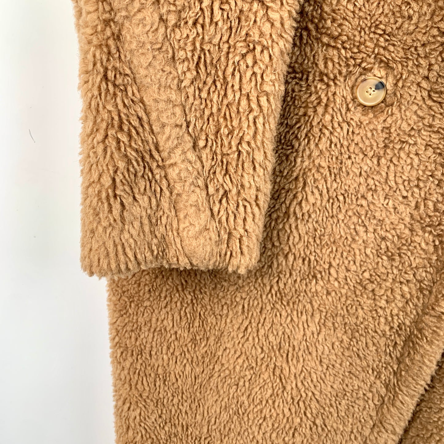 MaxMara Teddy Series Brown Camel Hair Double-Breasted Coat