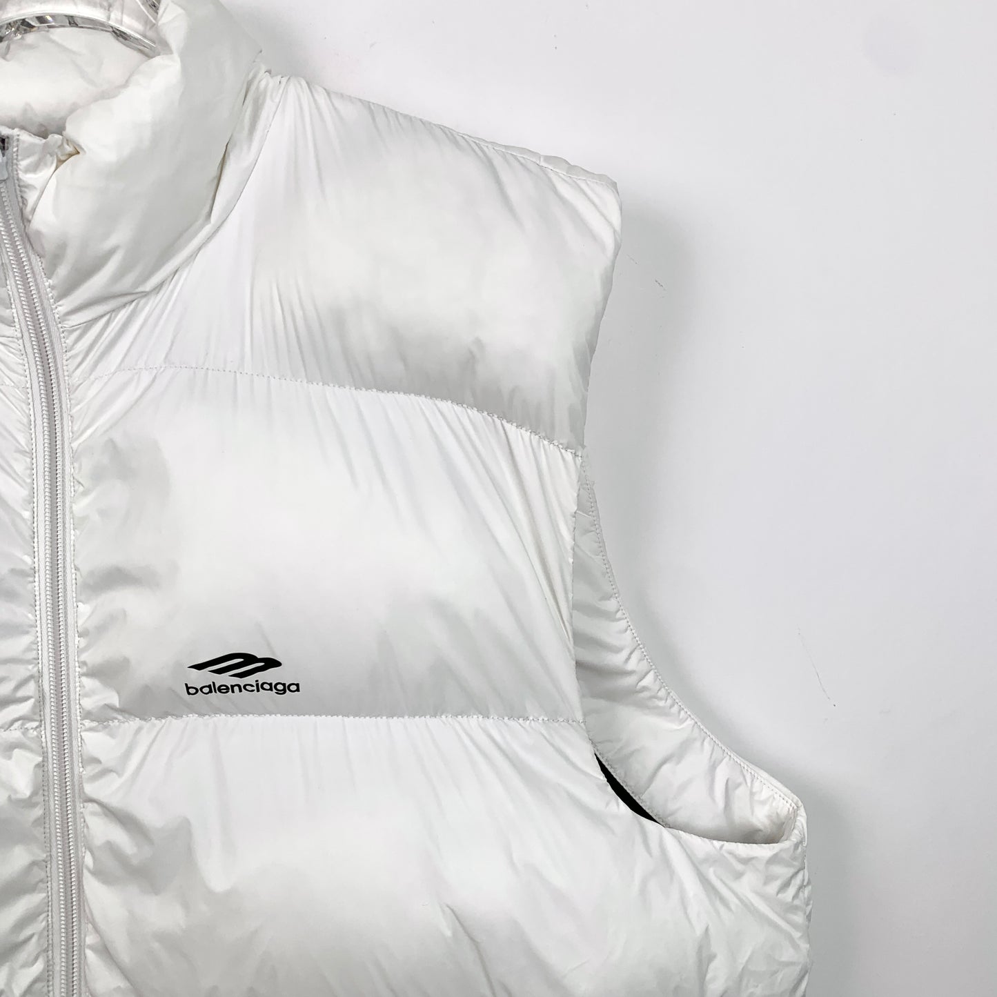 Balenciaga 2023 White Zip-Up Down Vest