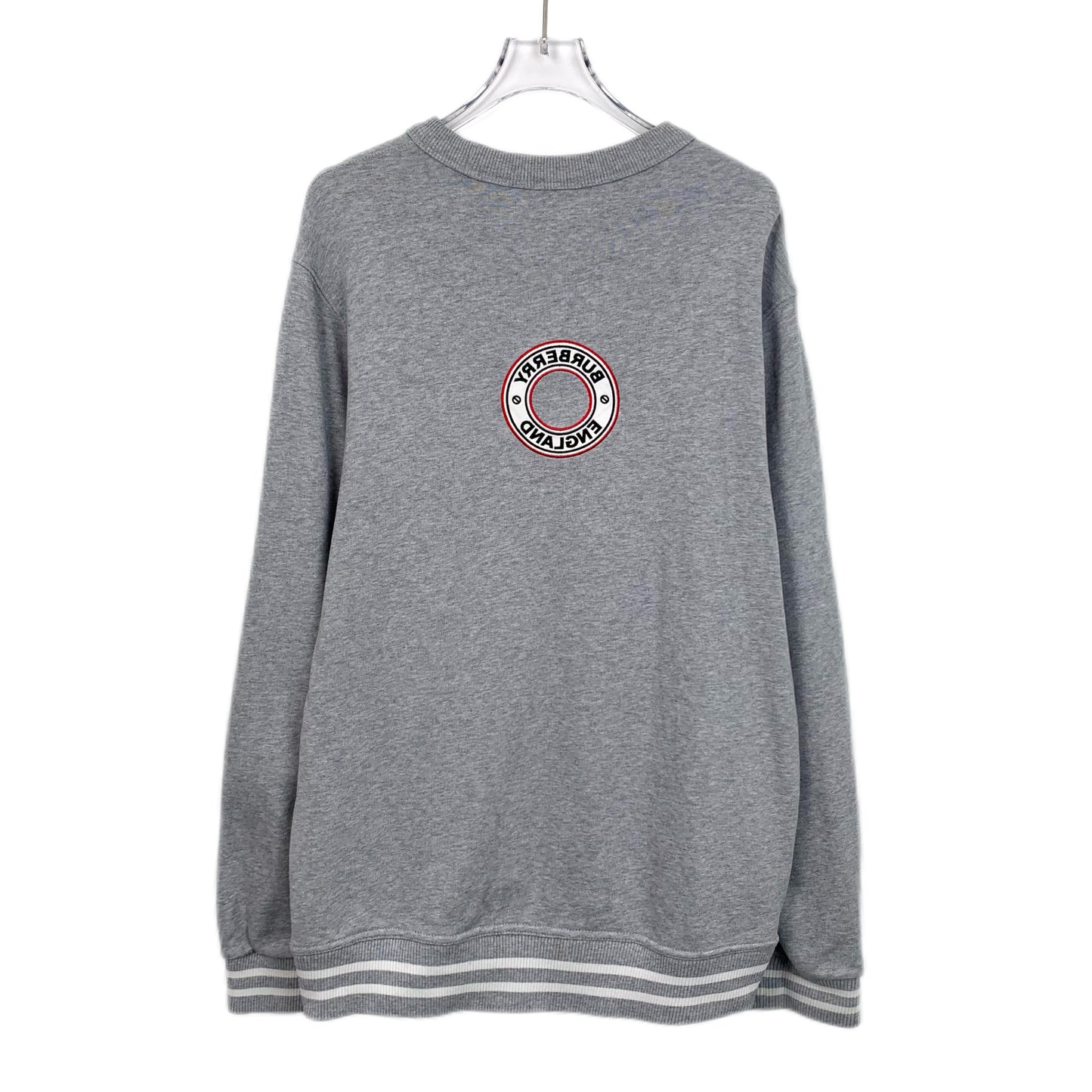 Burberry Gray Cotton Crewneck Long-Sleeve Sweater