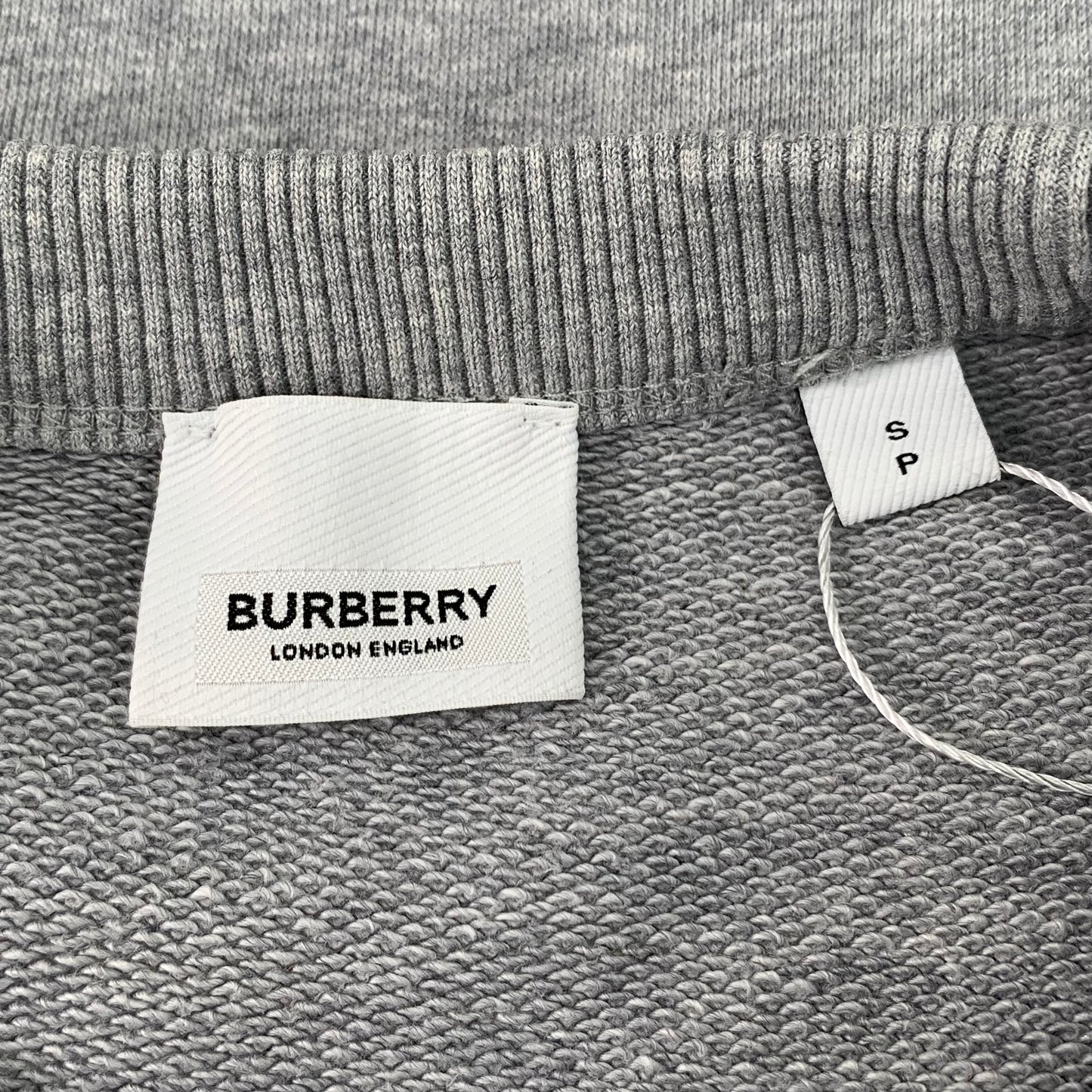 Burberry Gray Cotton Crewneck Long-Sleeve Sweater