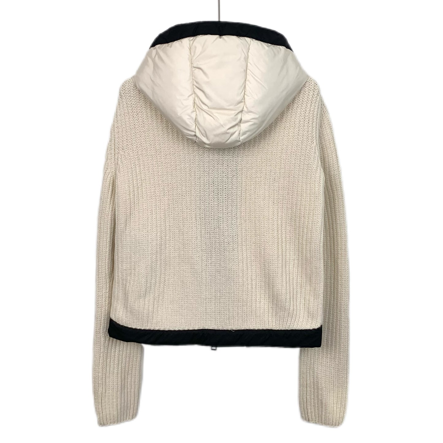 Moncler Cardigan Series Off-White Hooded Zip-Up Down Jacket