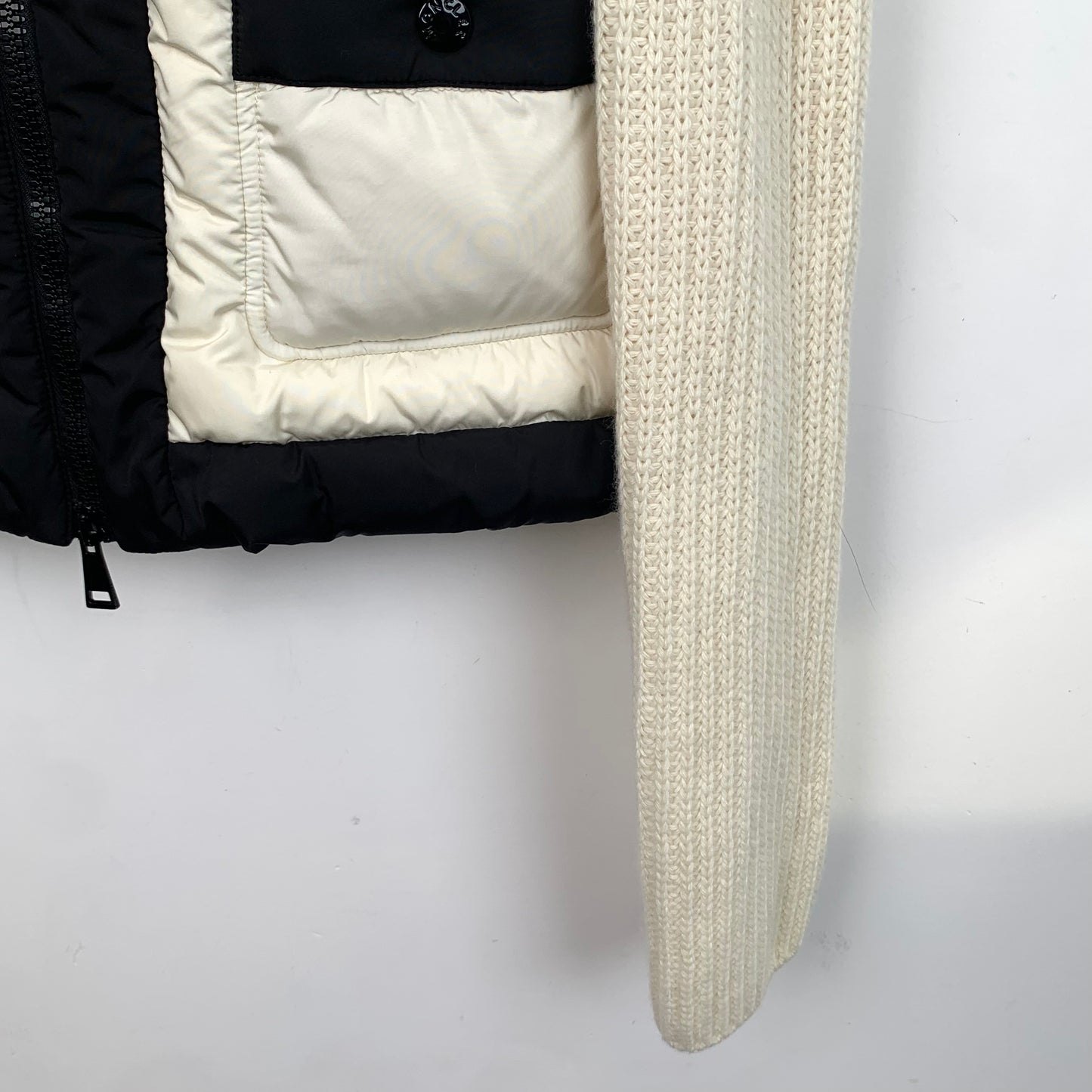 Moncler Cardigan Series Off-White Hooded Zip-Up Down Jacket