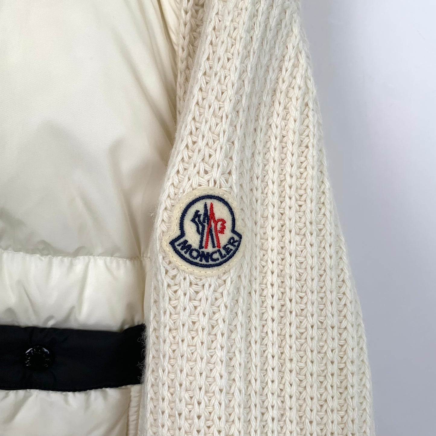 Moncler Cardigan Series Off-White Hooded Zip-Up Down Jacket