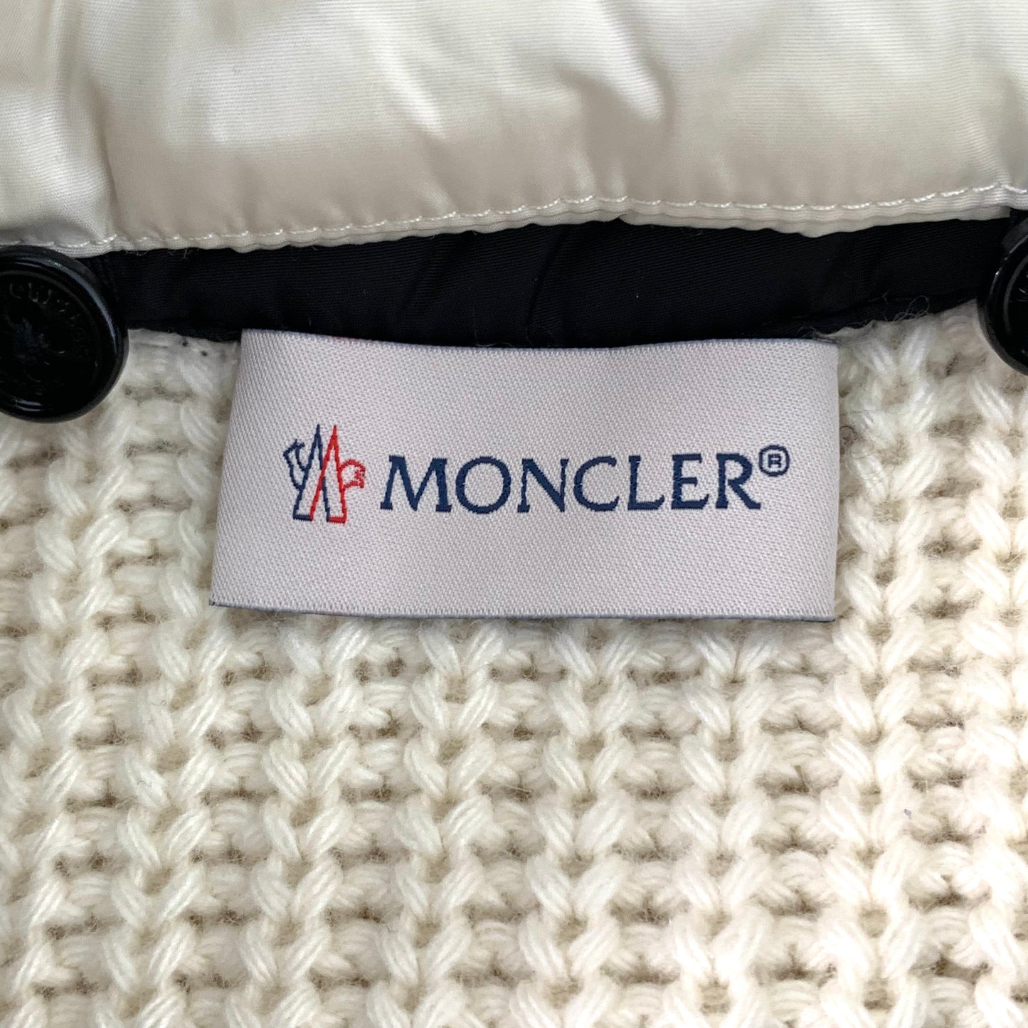 Moncler Cardigan Series Off-White Hooded Zip-Up Down Jacket