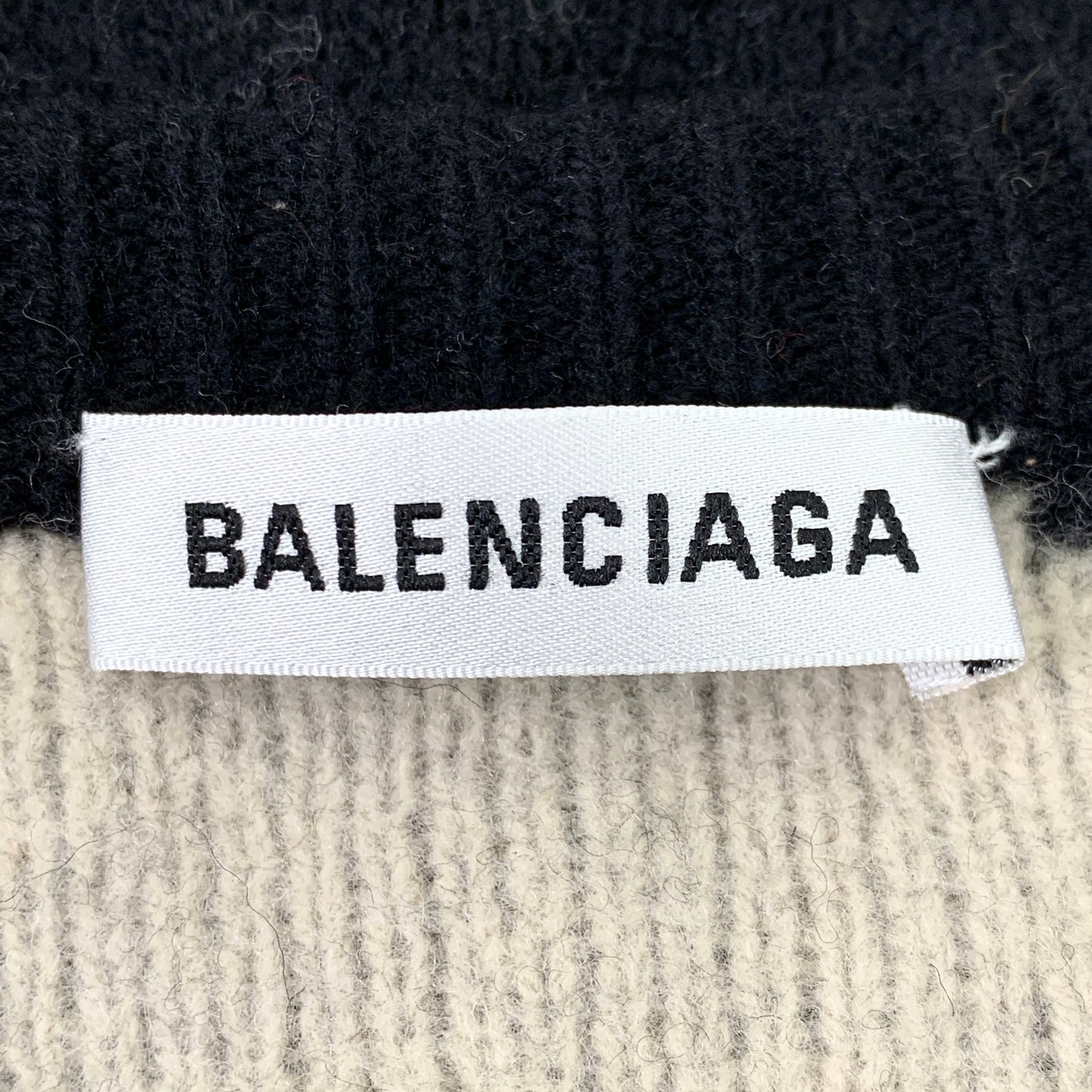 Balenciaga Black V-Neck Long-Sleeve Knit Sweater