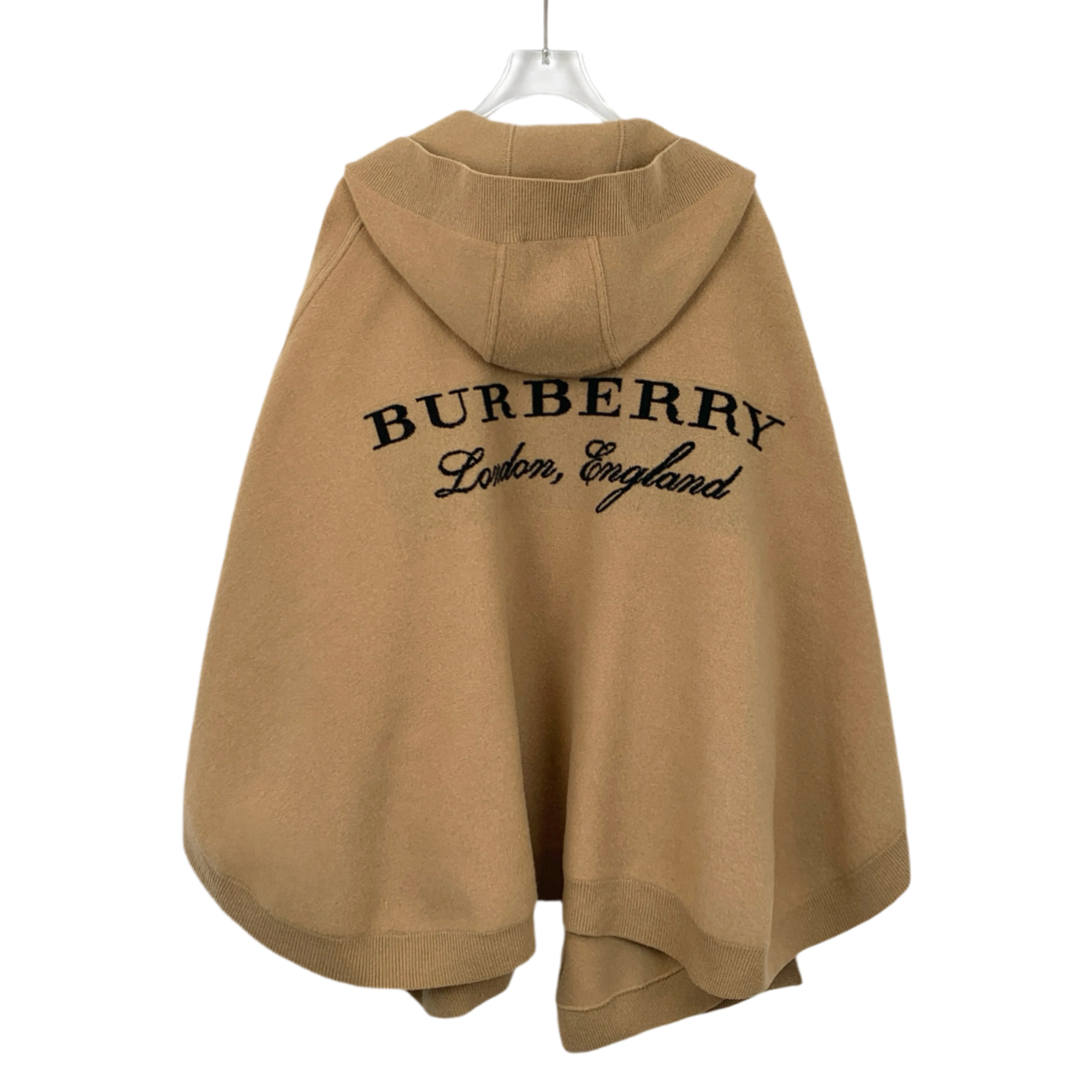 Burberry Brown Wool Hooded Cape