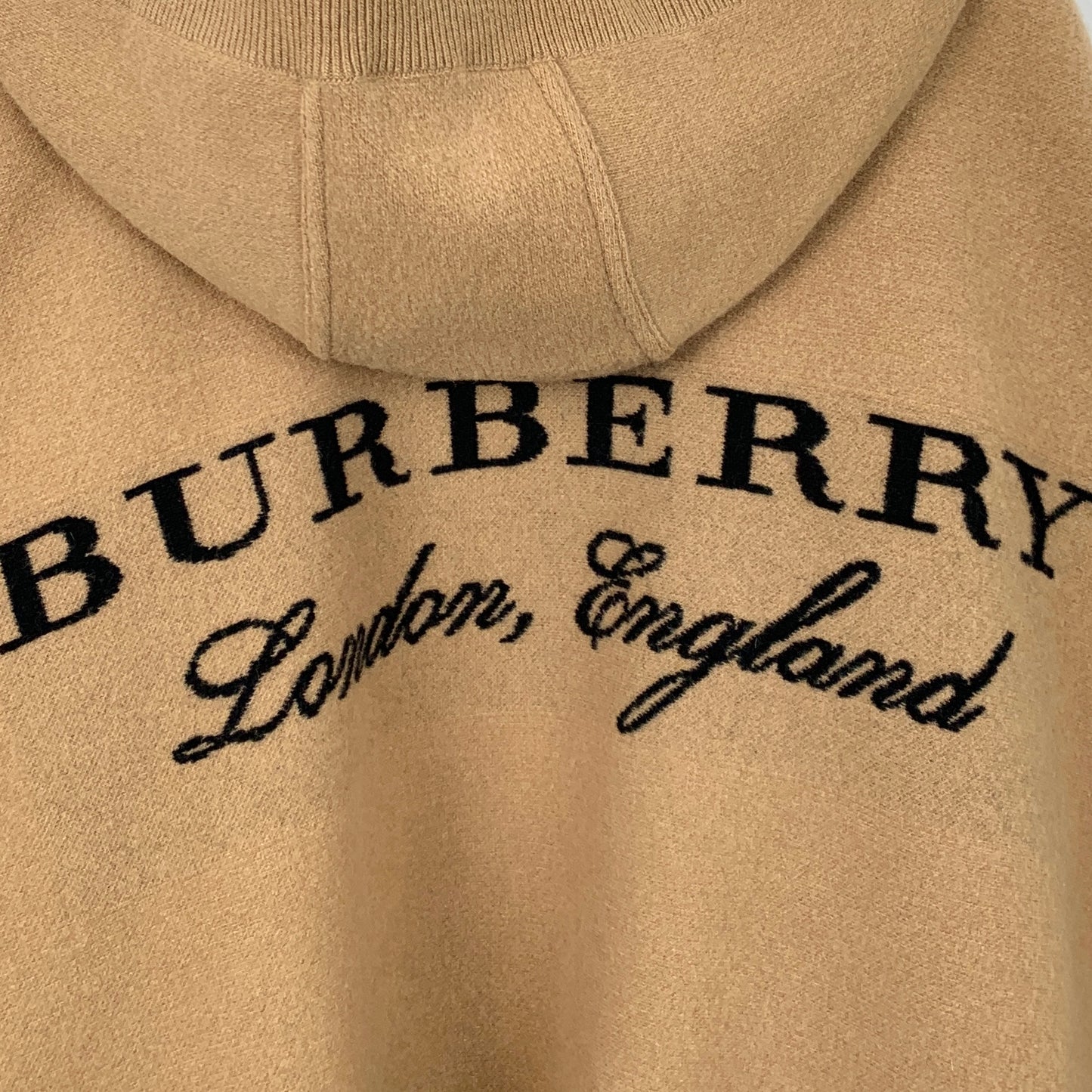 Burberry Brown Wool Hooded Cape