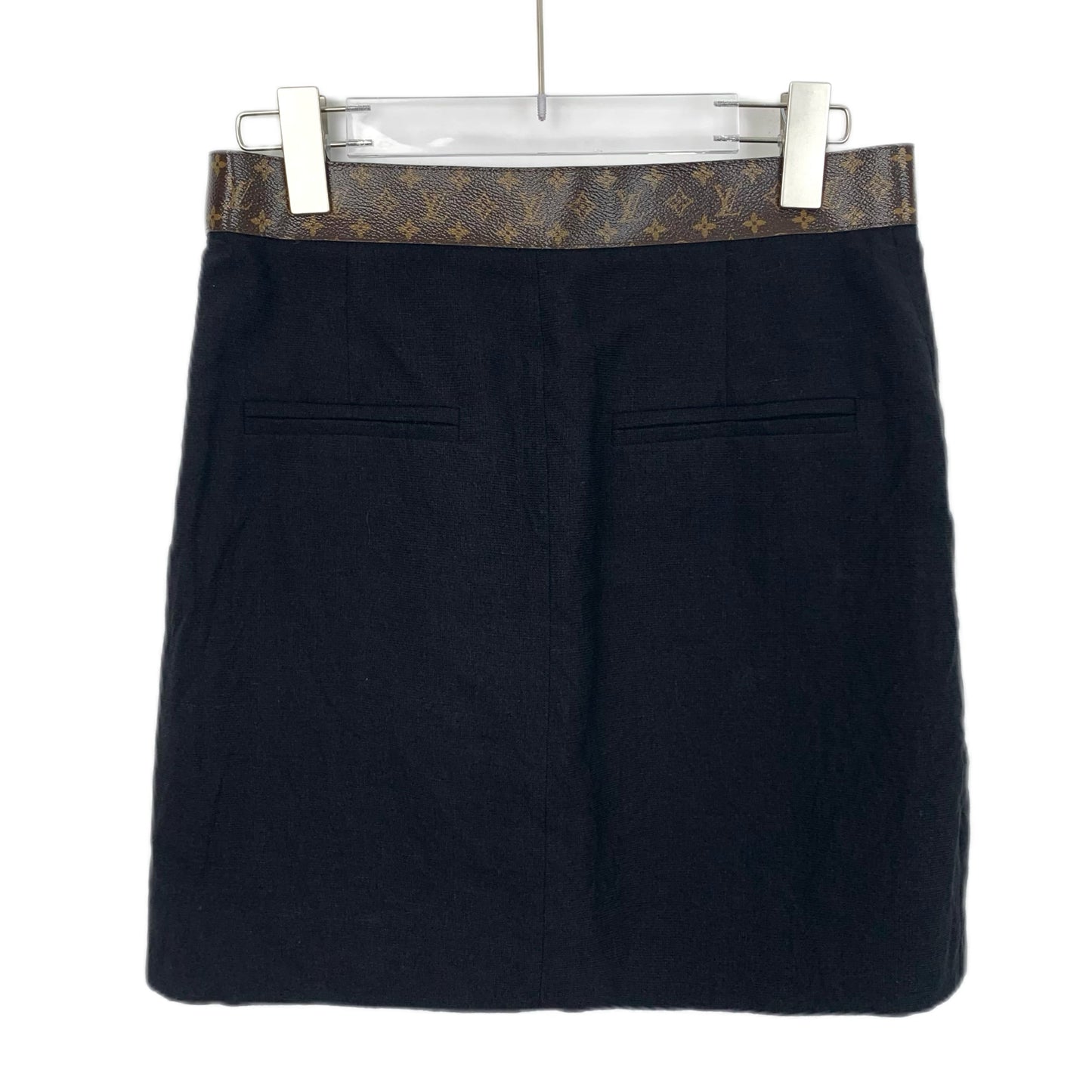 Louis Vuitton Black Monogram Linen Casual Skirt