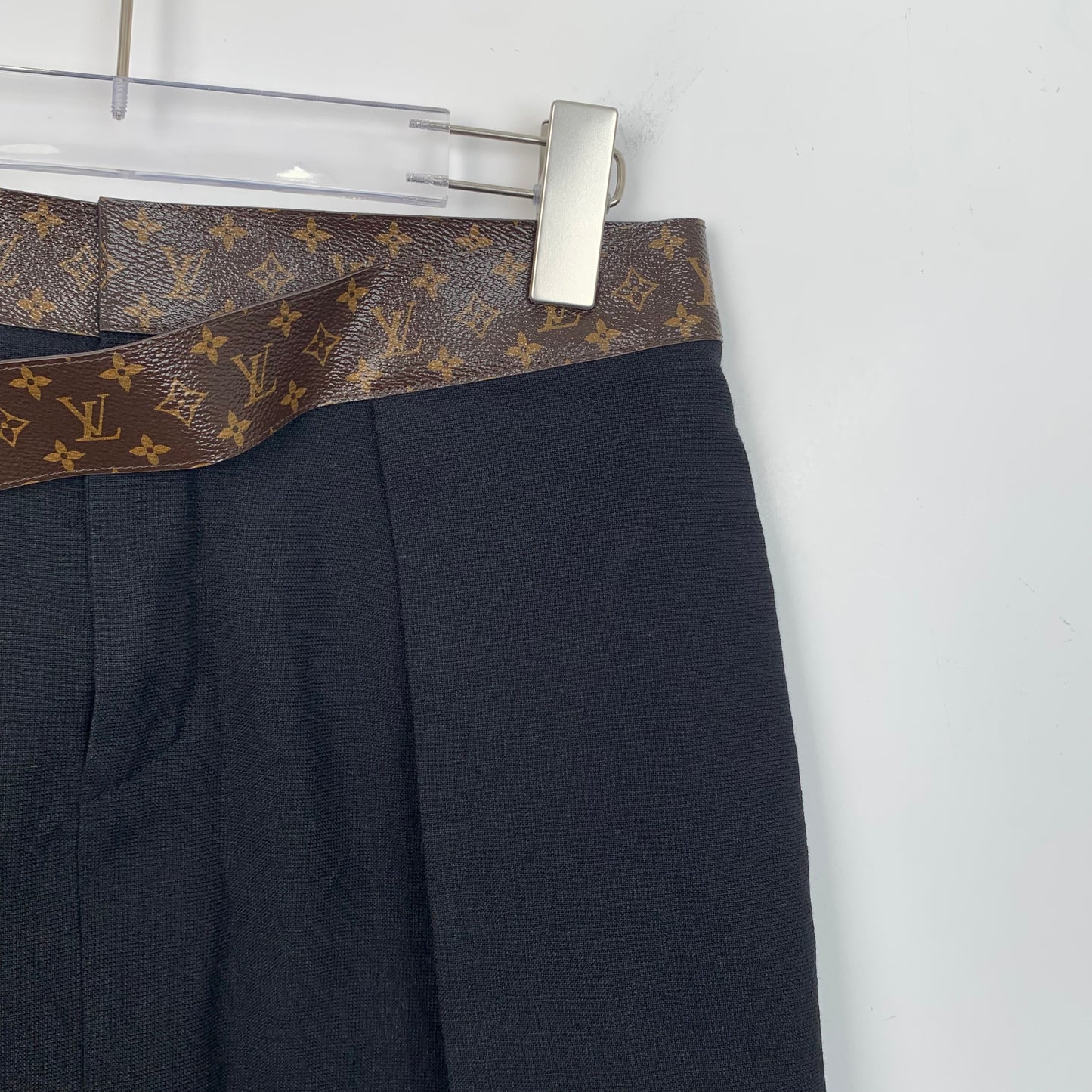 Louis Vuitton Black Monogram Linen Casual Skirt