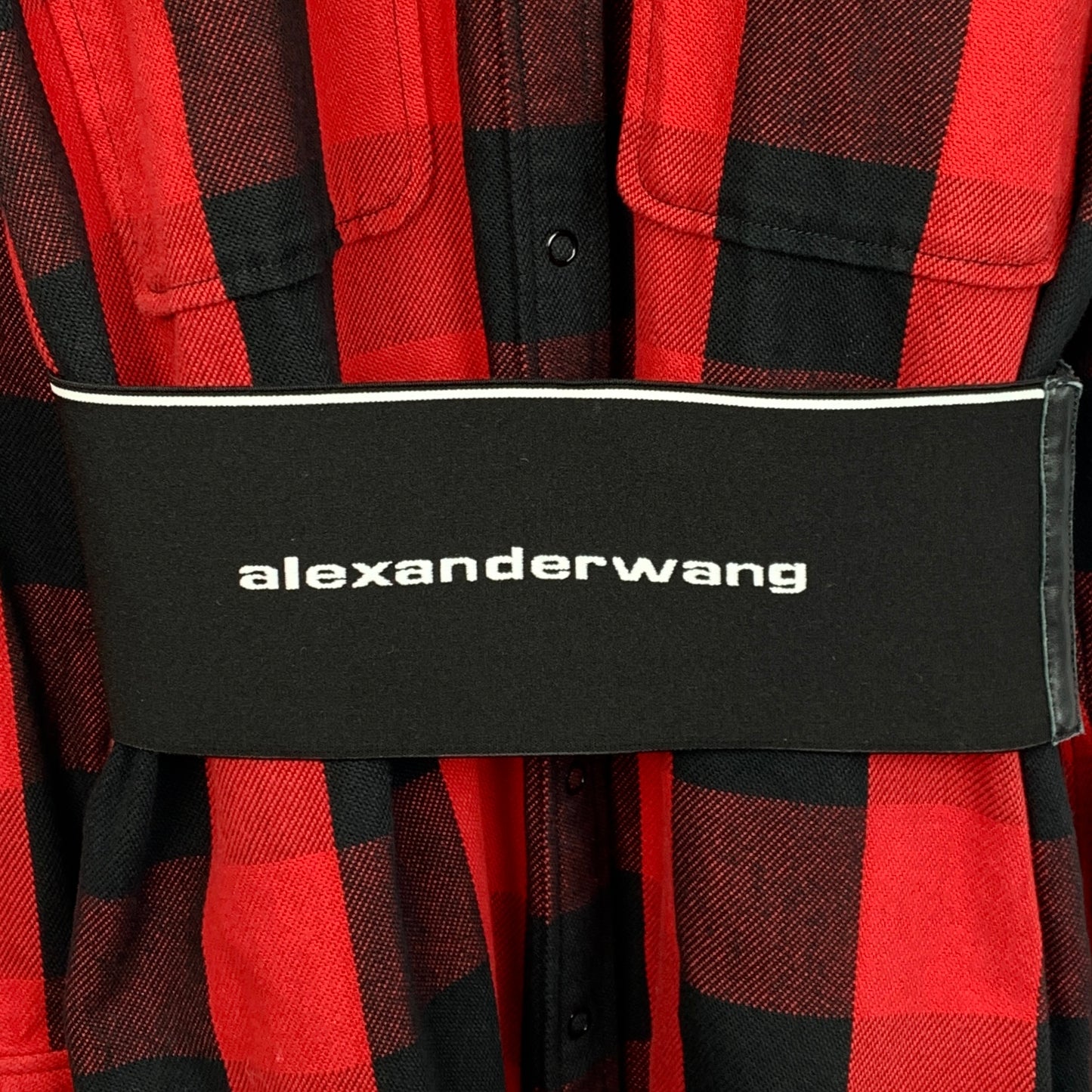 Alexander Wang Colorblock Plaid Cotton Shirt Dress