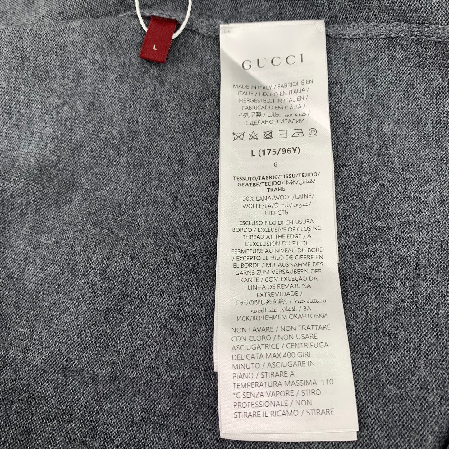 Gucci Gray Wool Long-Sleeve Sweater