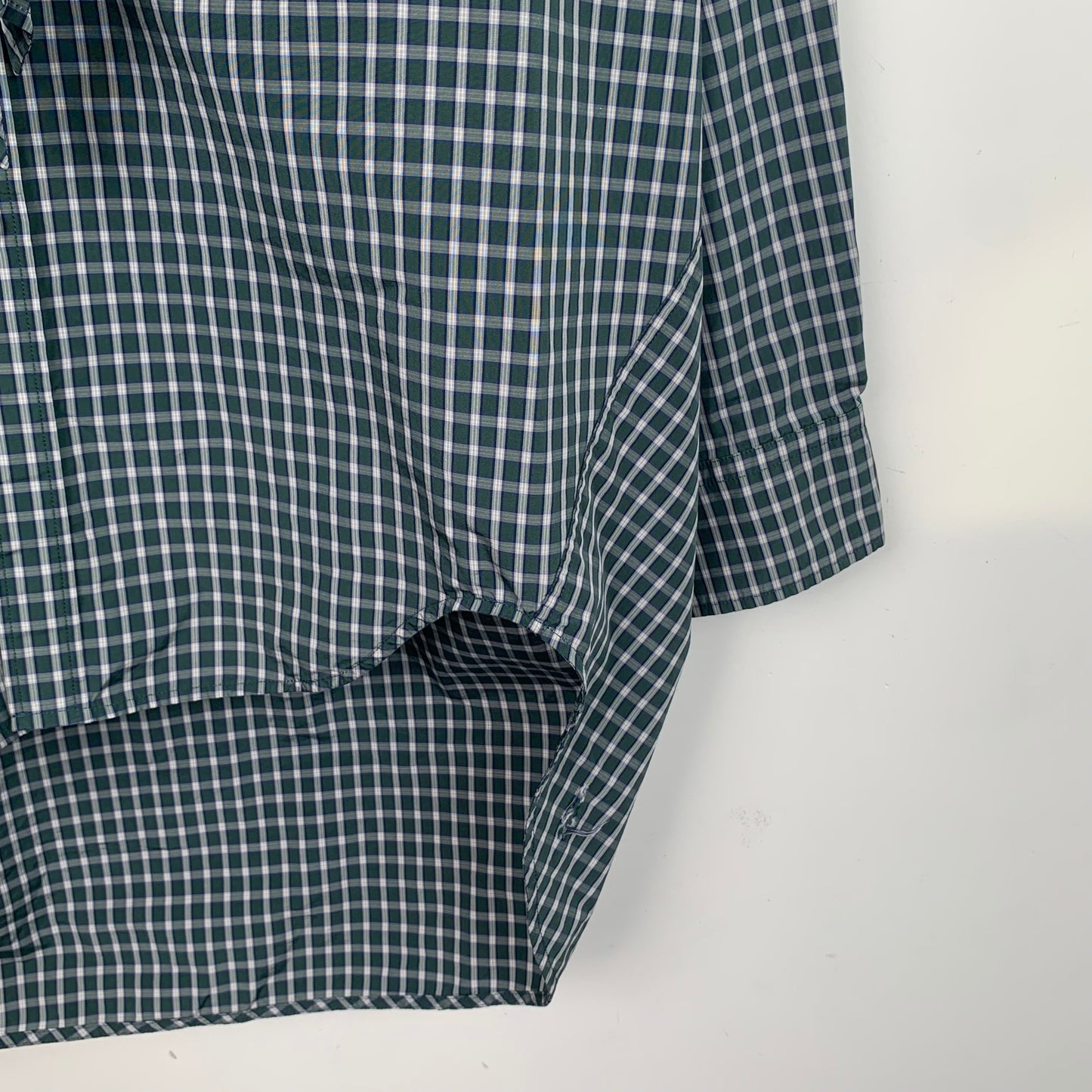 Balenciaga Blue Plaid Long-Sleeve Cotton Shirt with Letter Print and Tie Detail