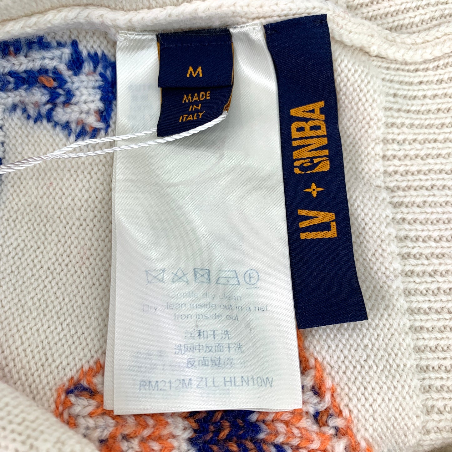 Louis Vuitton x NBA Collaboration White Wool Knit Crewneck Sweater