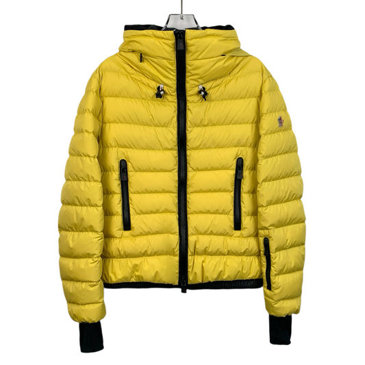 Moncler Voune Series Yellow Hooded Down Jacket with Logo Patch