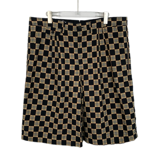 Burberry Dark Brown Checkered Cotton Casual Shorts