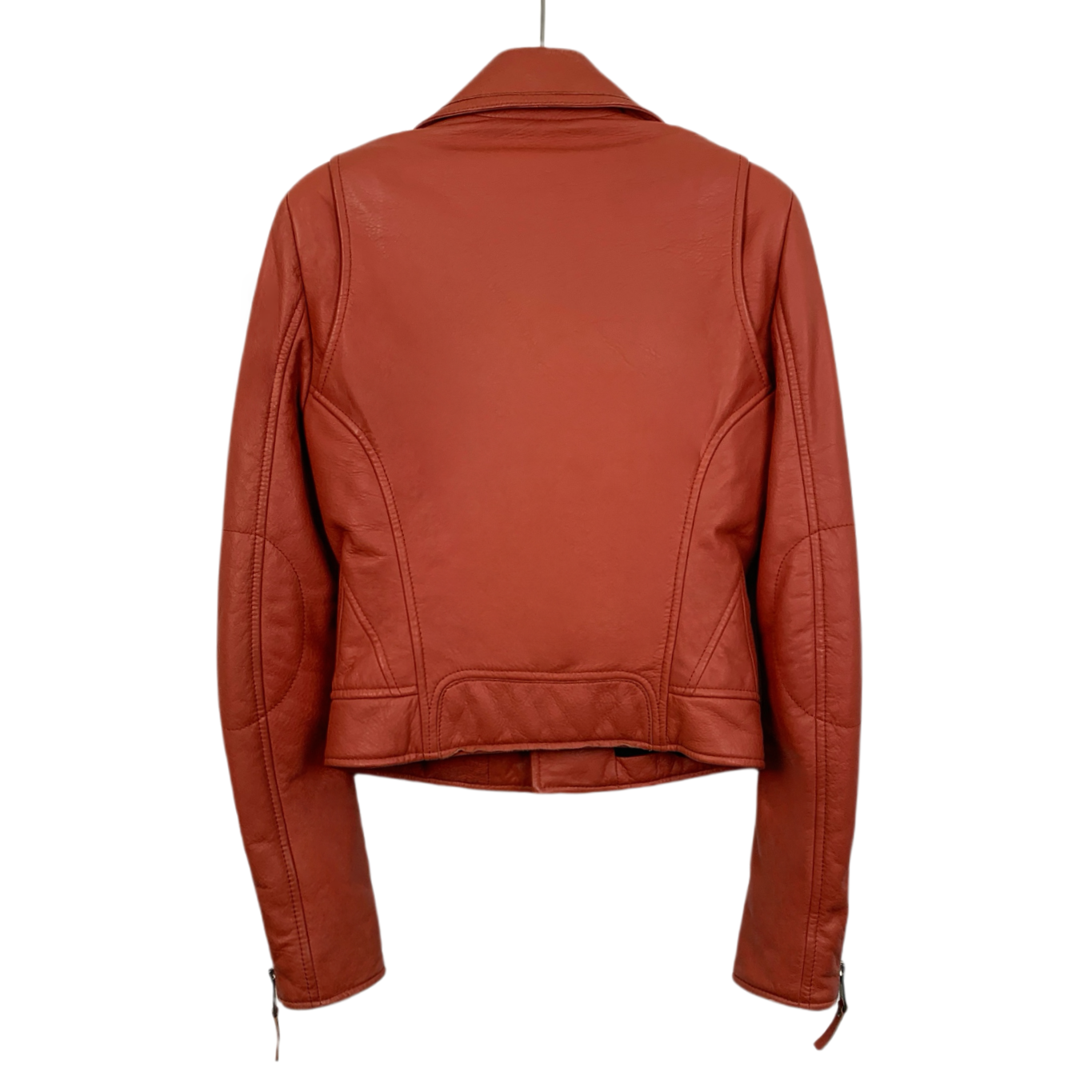 Balenciaga Red Lambskin Leather Jacket