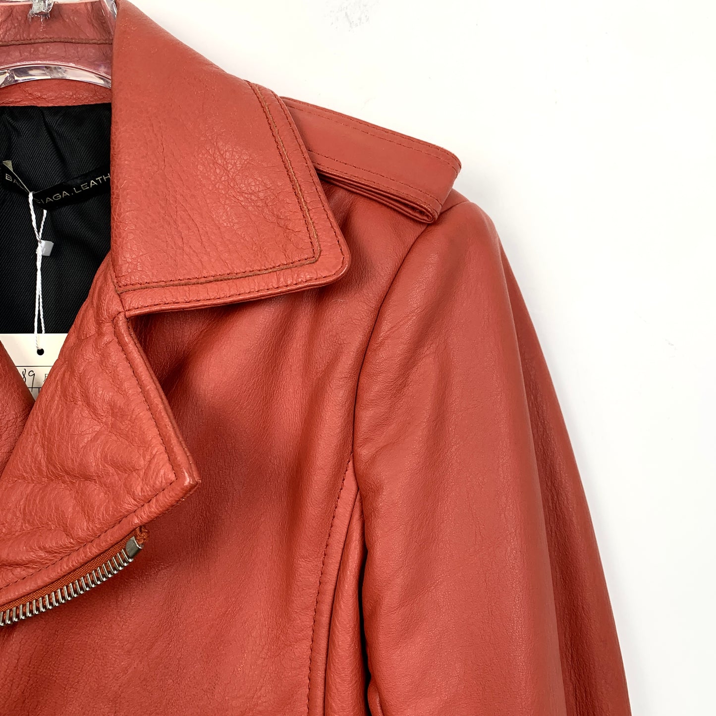 Balenciaga Red Lambskin Leather Jacket