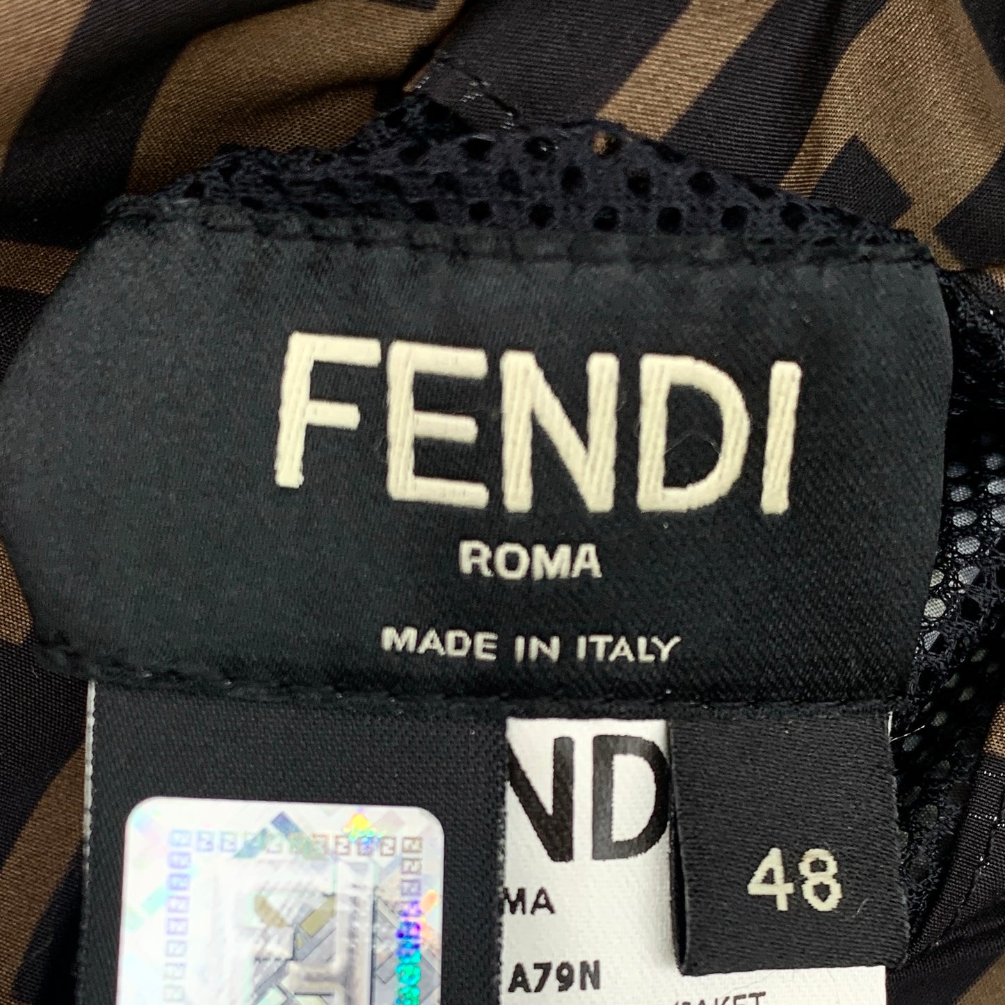 Fendi Dark Brown Monogram Hooded Reversible Jacket