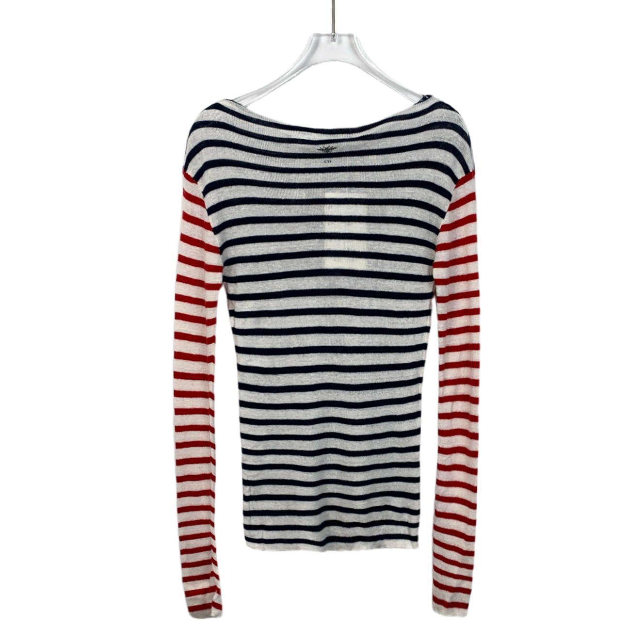 Christian Dior Colorblock Striped Knit Sweater with Heart Motif