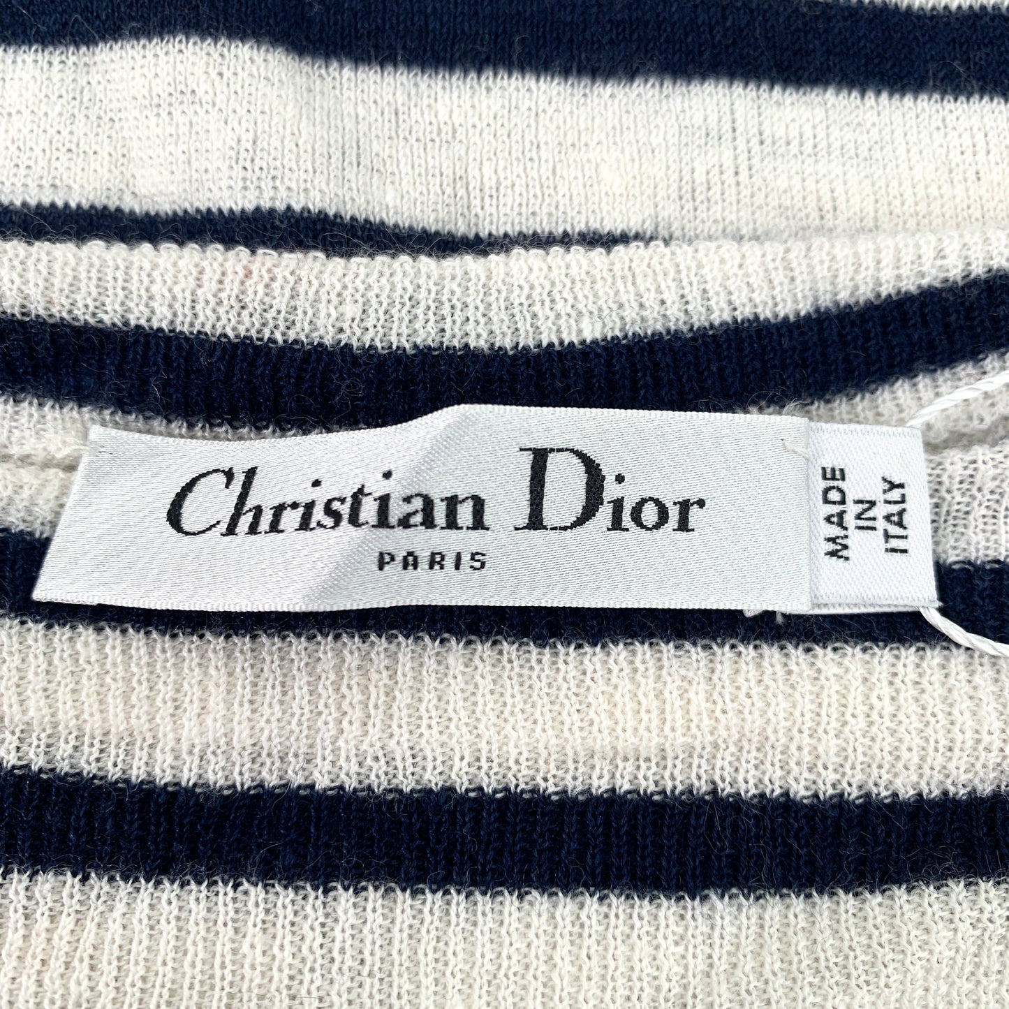 Christian Dior Colorblock Striped Knit Sweater with Heart Motif