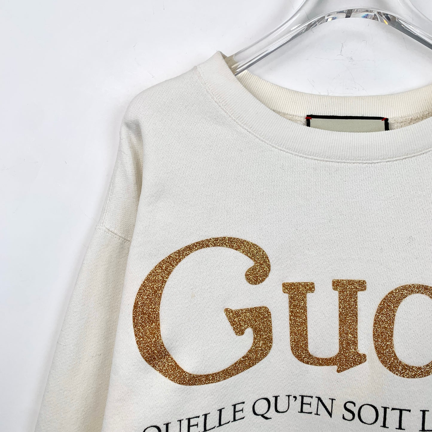 Gucci White Cotton Crewneck Long-Sleeve Sweatshirt