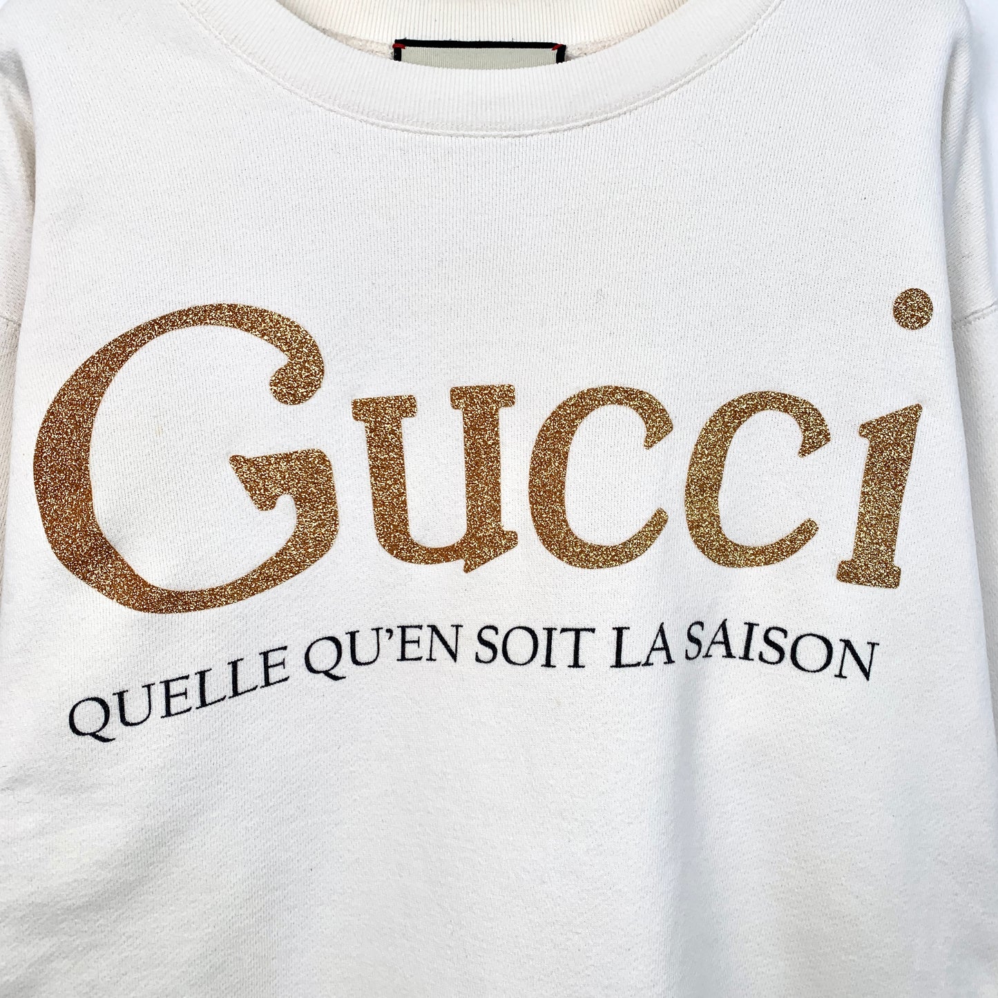 Gucci White Cotton Crewneck Long-Sleeve Sweatshirt