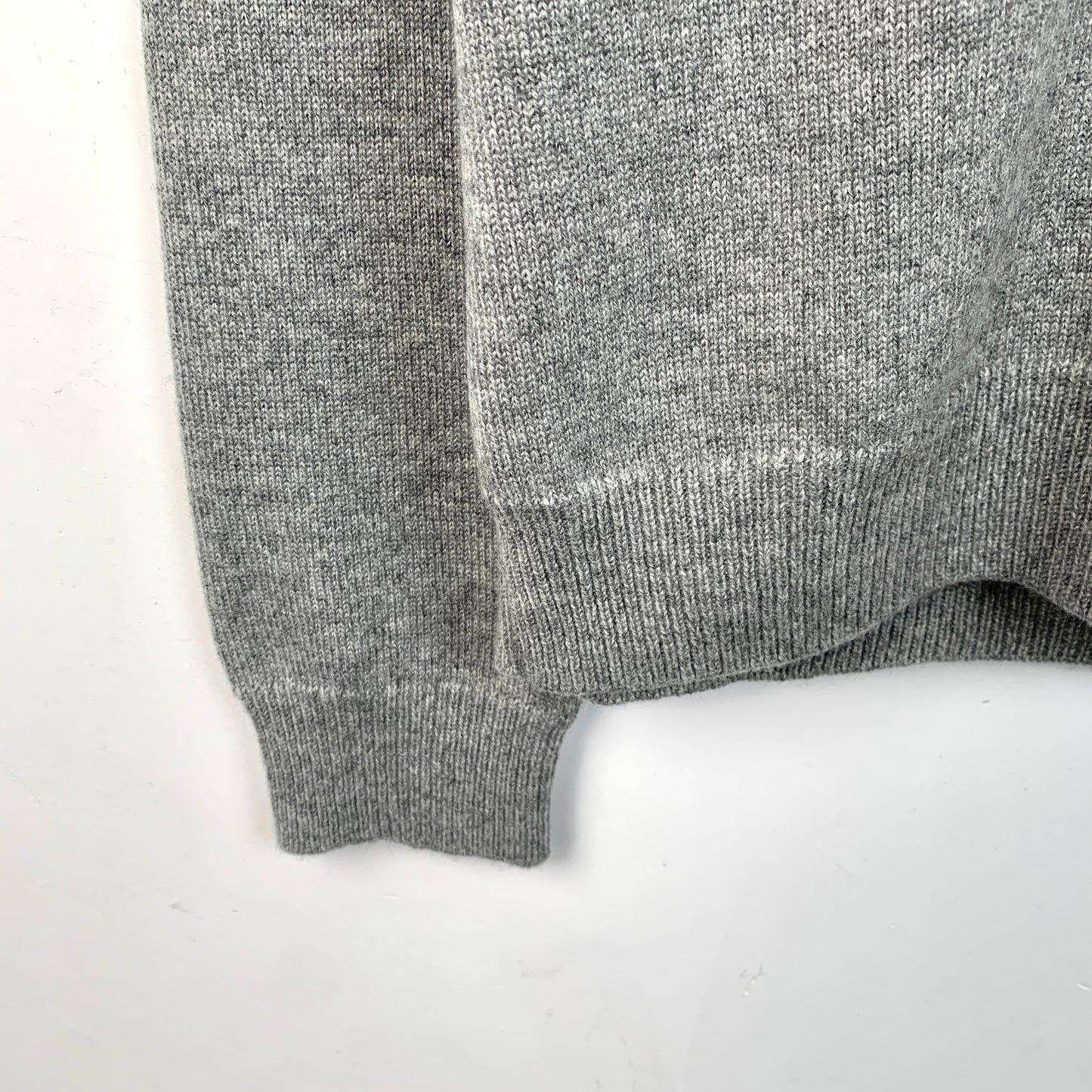 Celine Gray V-Neck Cashmere Long-Sleeve Knit Sweater