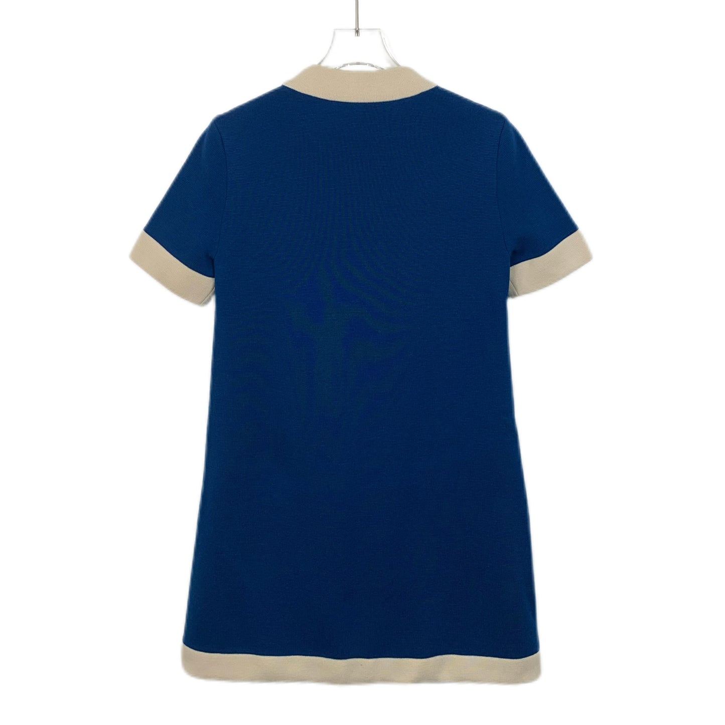 Gucci Blue Wool Short-Sleeve Dress