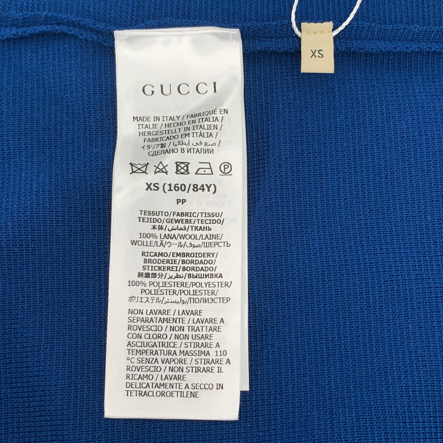 Gucci Blue Wool Short-Sleeve Dress