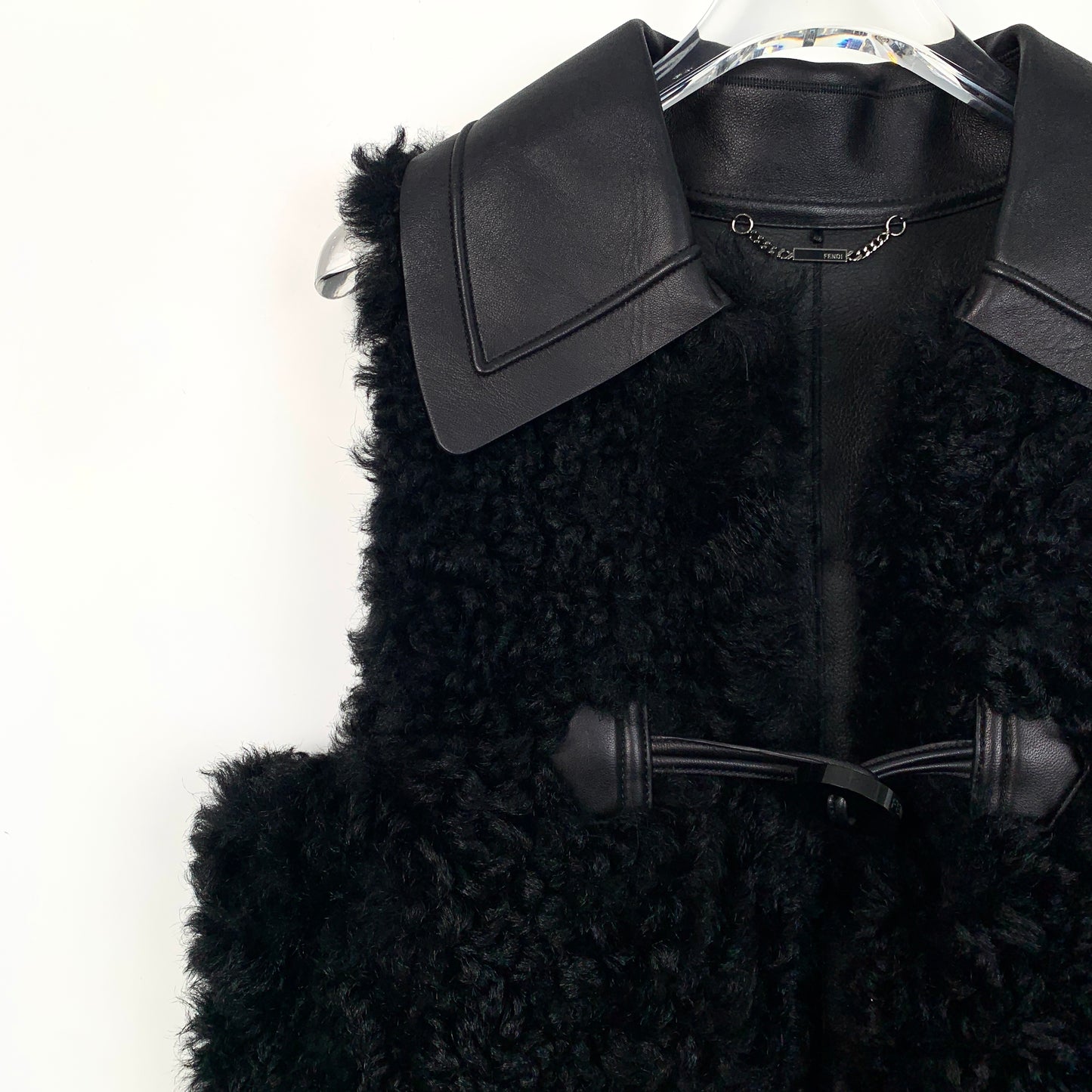 Fendi Black Shearling Vest