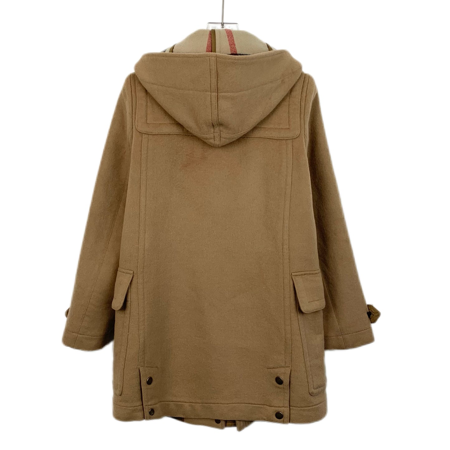 Burberry Brown Wool Duffle Coat with Hood and Toggle Fastenings