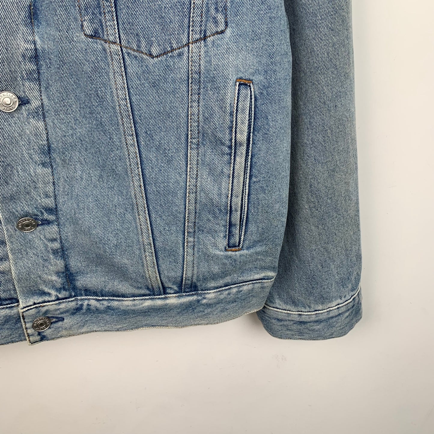 Balenciaga Blue Cotton Denim Jacket with Collared Design