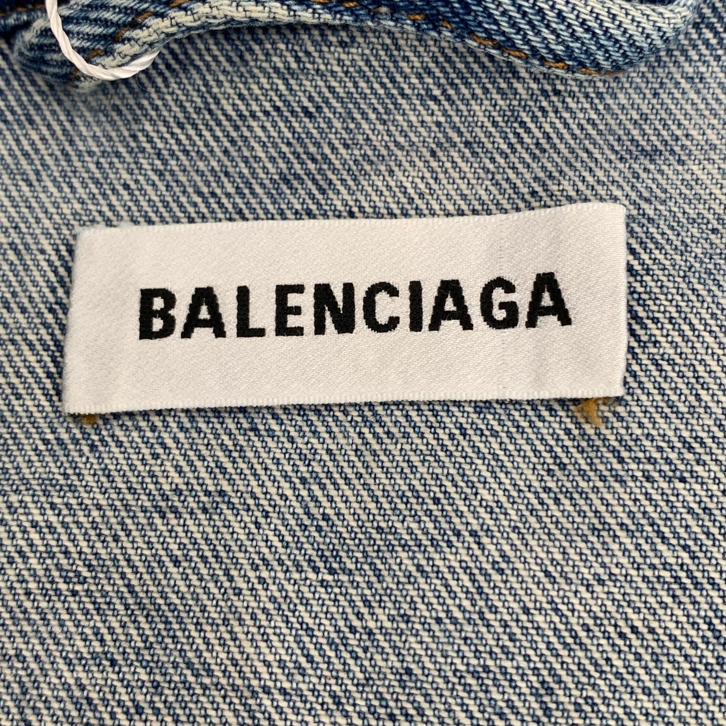 Balenciaga Blue Cotton Denim Jacket with Collared Design