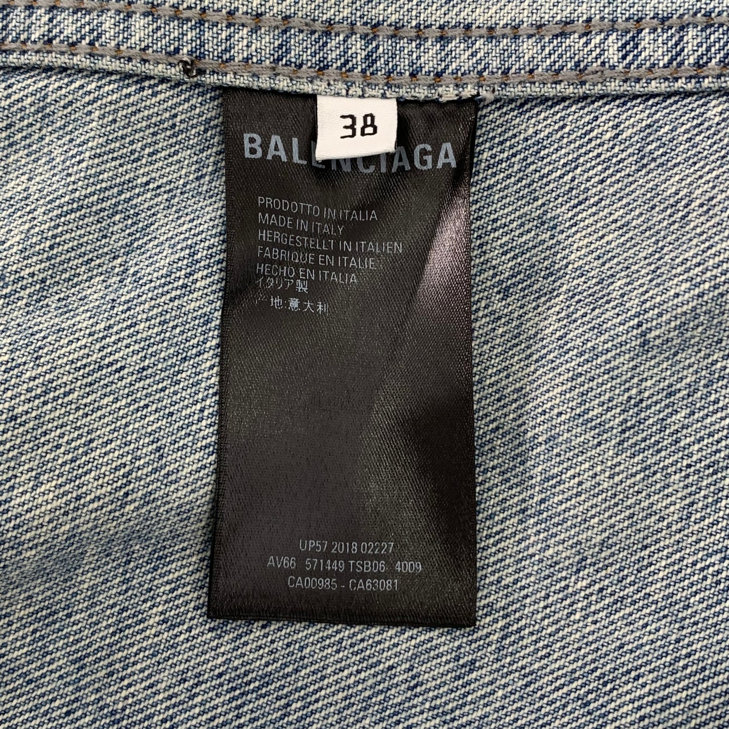 Balenciaga Blue Cotton Denim Jacket with Collared Design