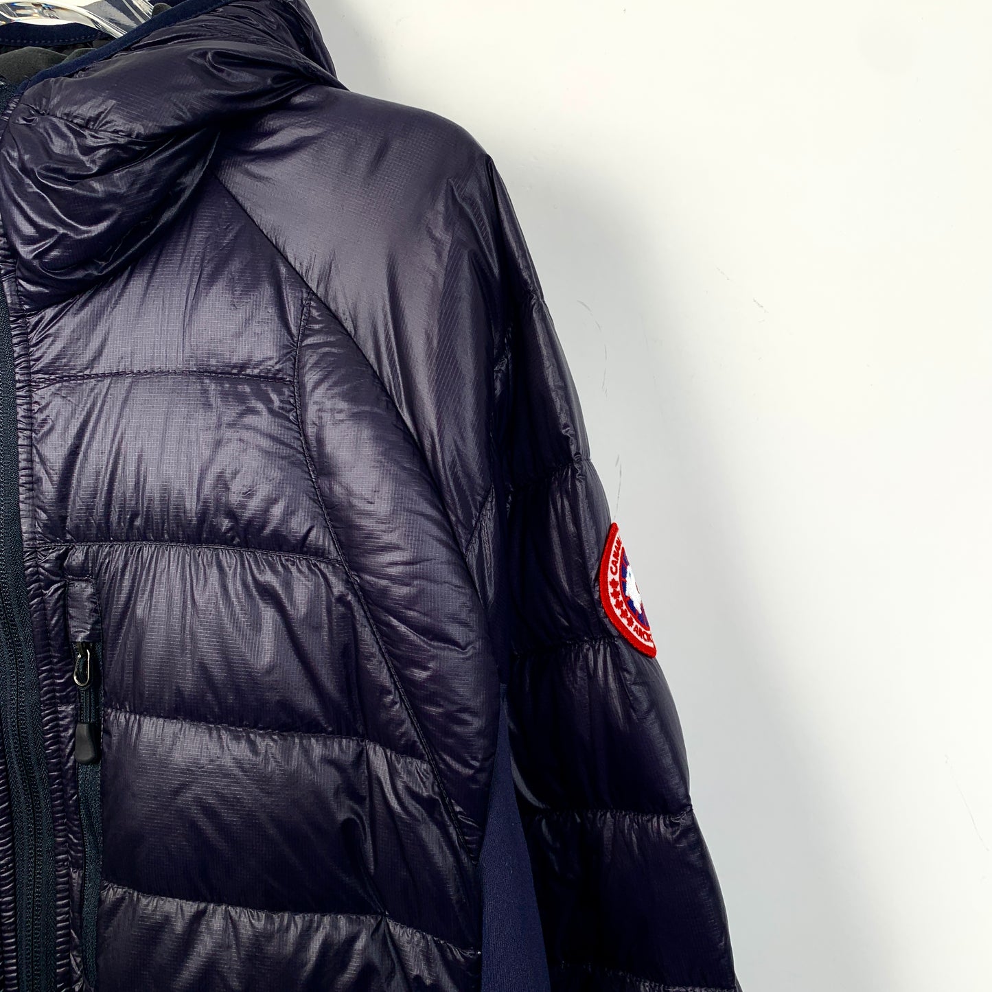 Canada Goose Navy Blue Hooded Zip-Up Down Jacket