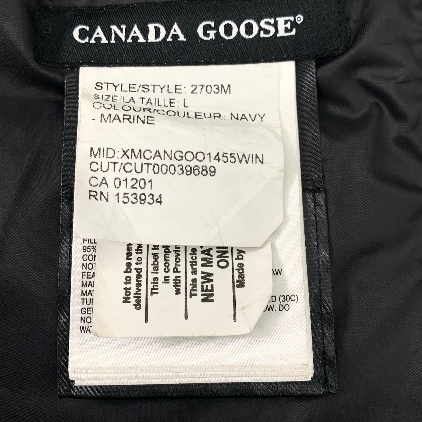 Canada Goose Navy Blue Hooded Zip-Up Down Jacket