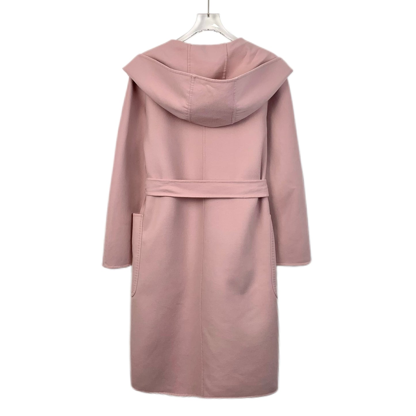 MaxMara Pink Wool Hooded Coat