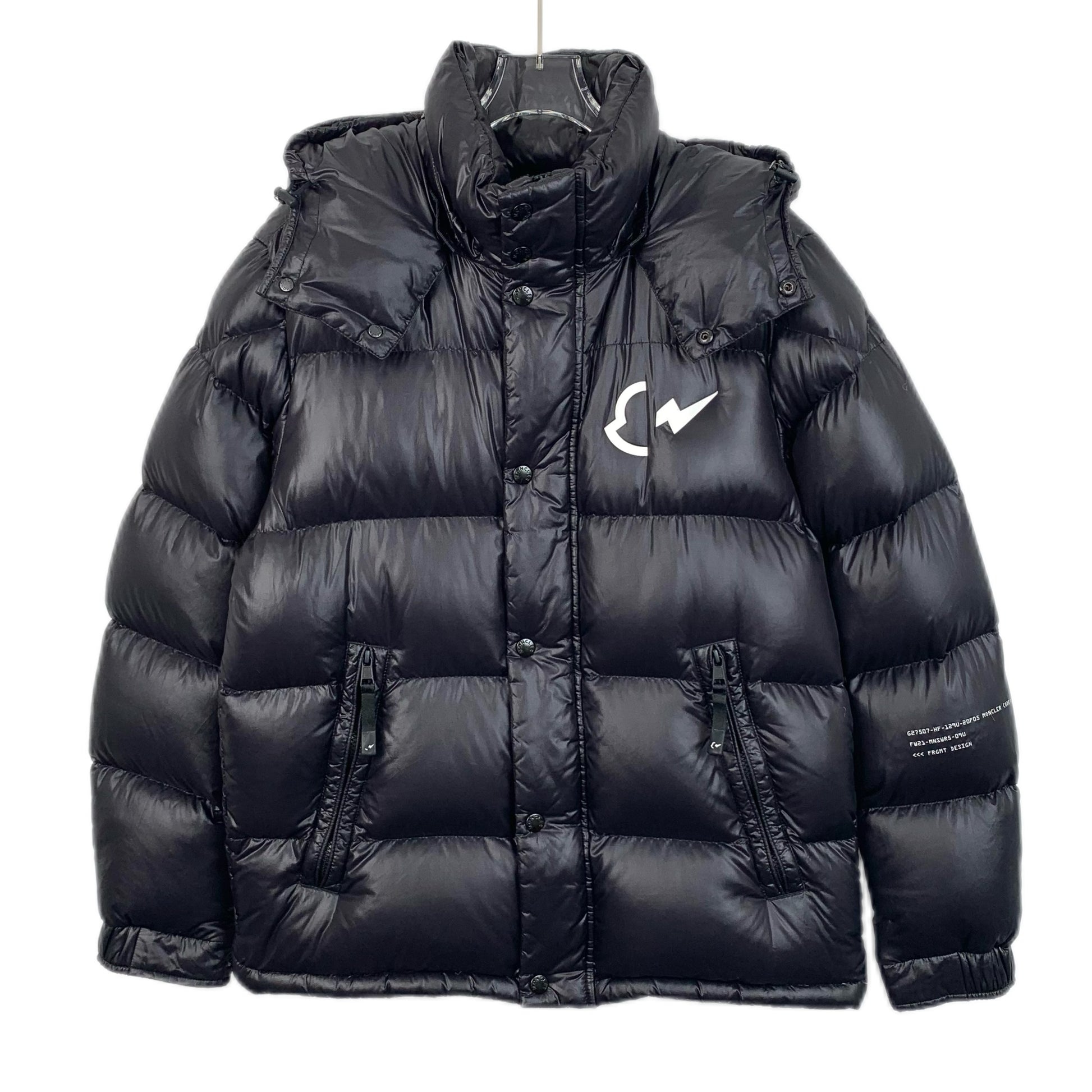 Moncler x FRGMT Hiroshi Fujiwara Keidh Series Black Hooded Quilted Down Jacket with Logo Embroidery