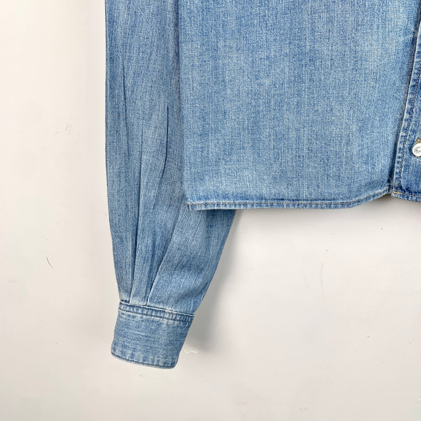 Celine Blue Cotton Long-Sleeve Denim Shirt